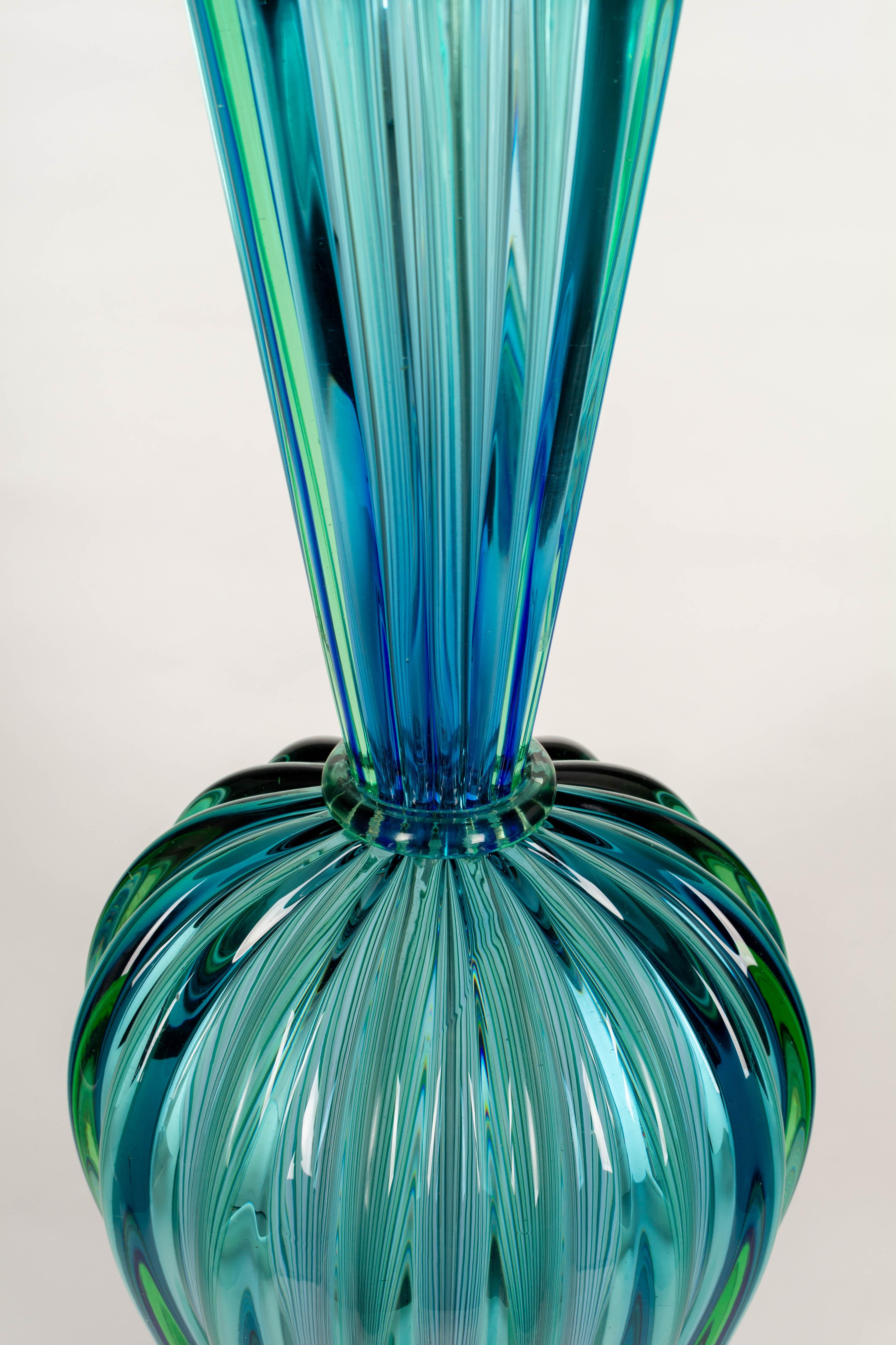 Murano Glass Seguso Mid Century Lamp For Sale 3