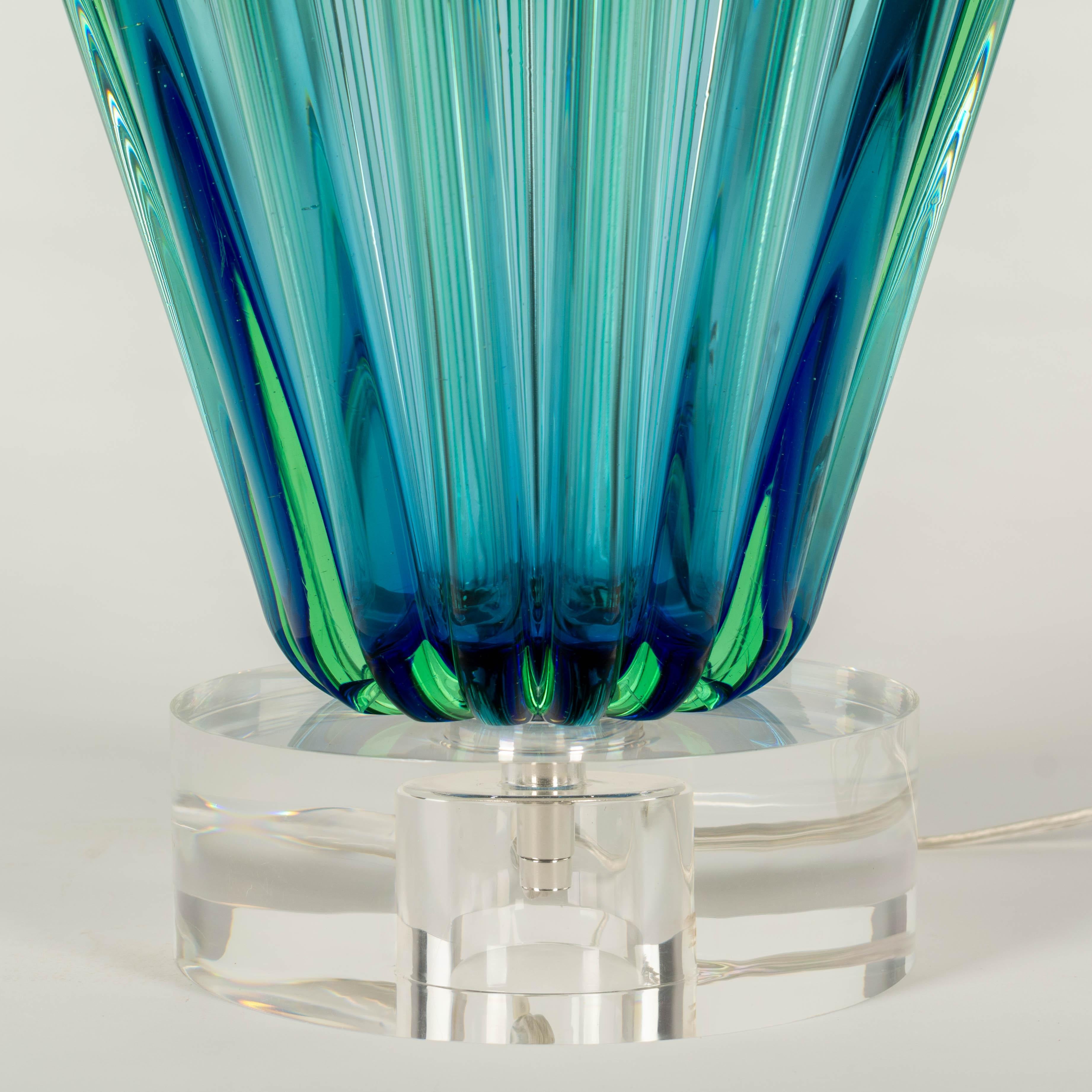 Murano Glass Seguso Mid Century Lamp For Sale 4