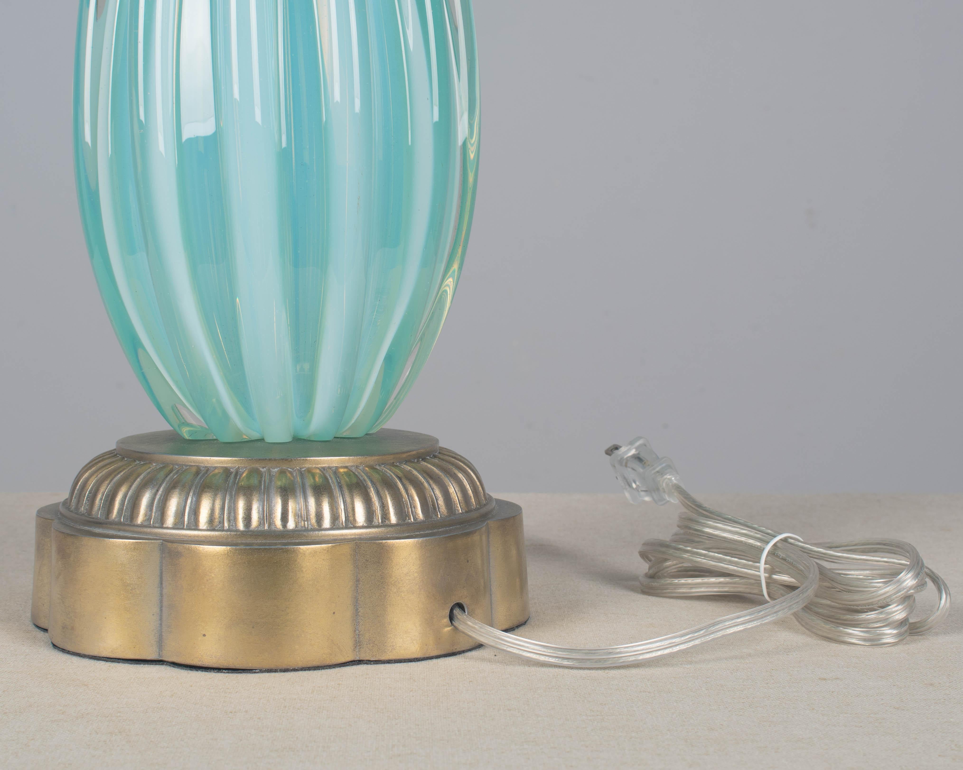 Murano Glass Seguso Mid Century Lamp en vente 4