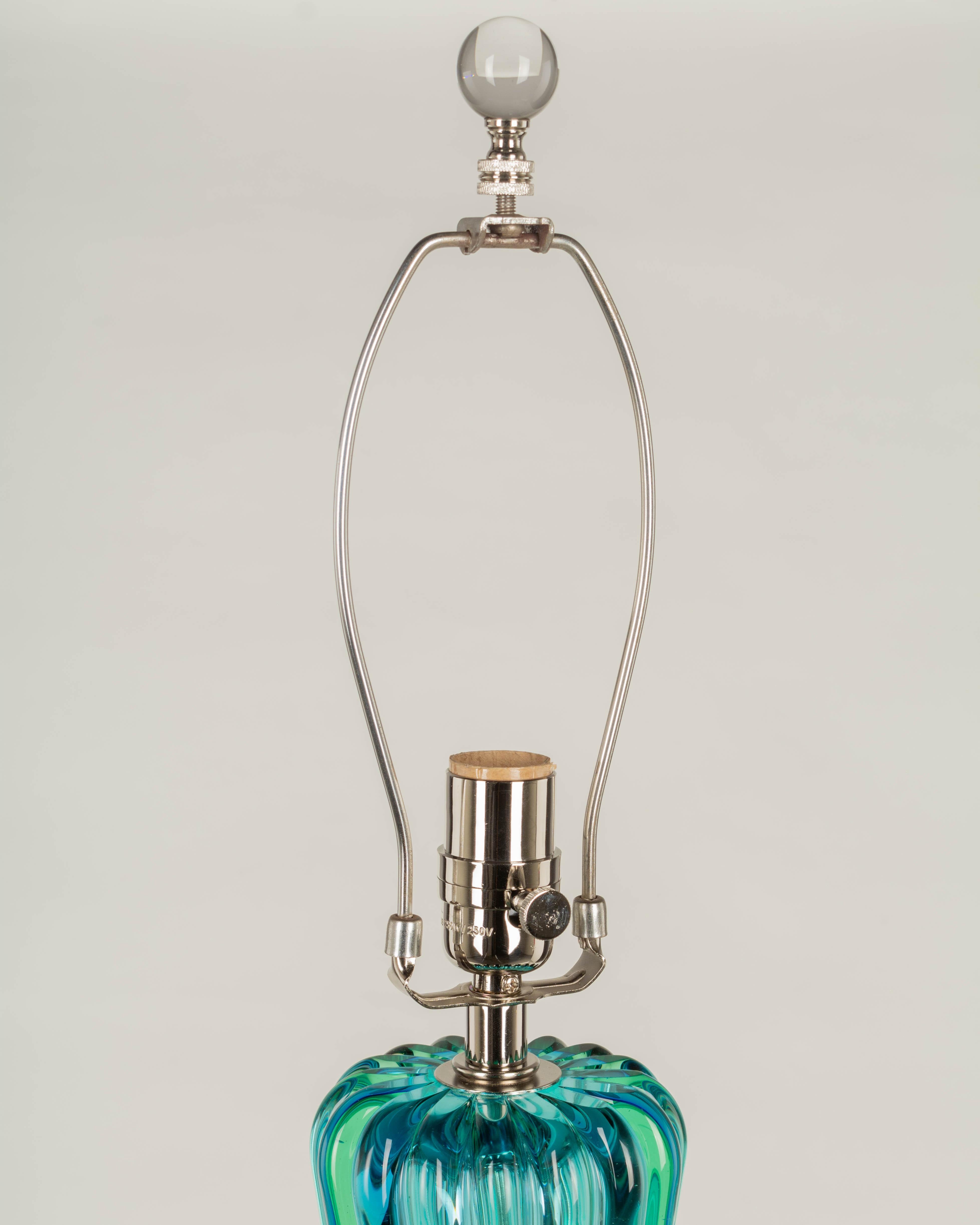 Murano Glass Seguso Mid Century Lamp For Sale 5
