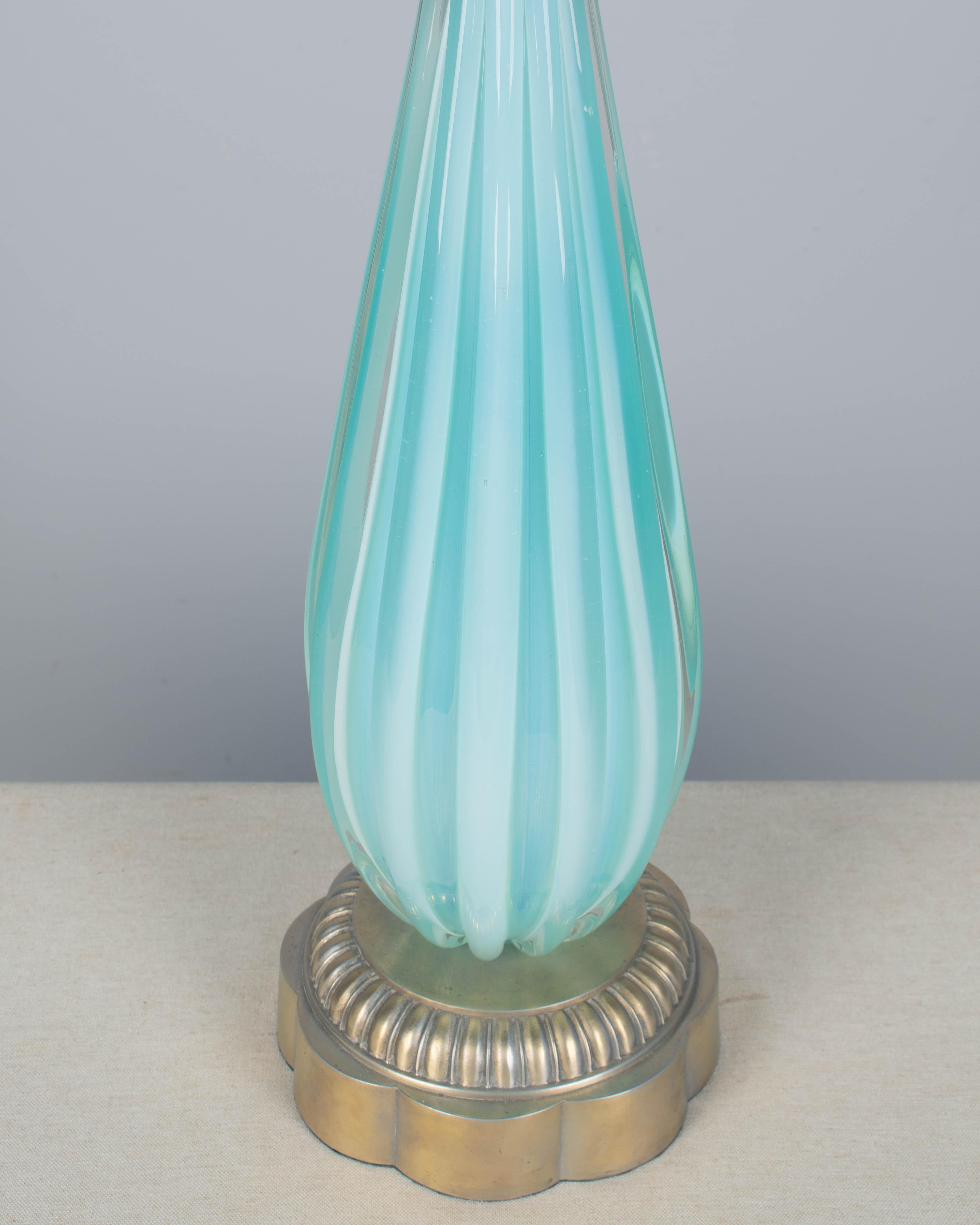 Murano Glass Seguso Mid Century Lamp en vente 1