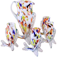 Vintage Murano Glass Service "The Fishes", Italy, circa 1950