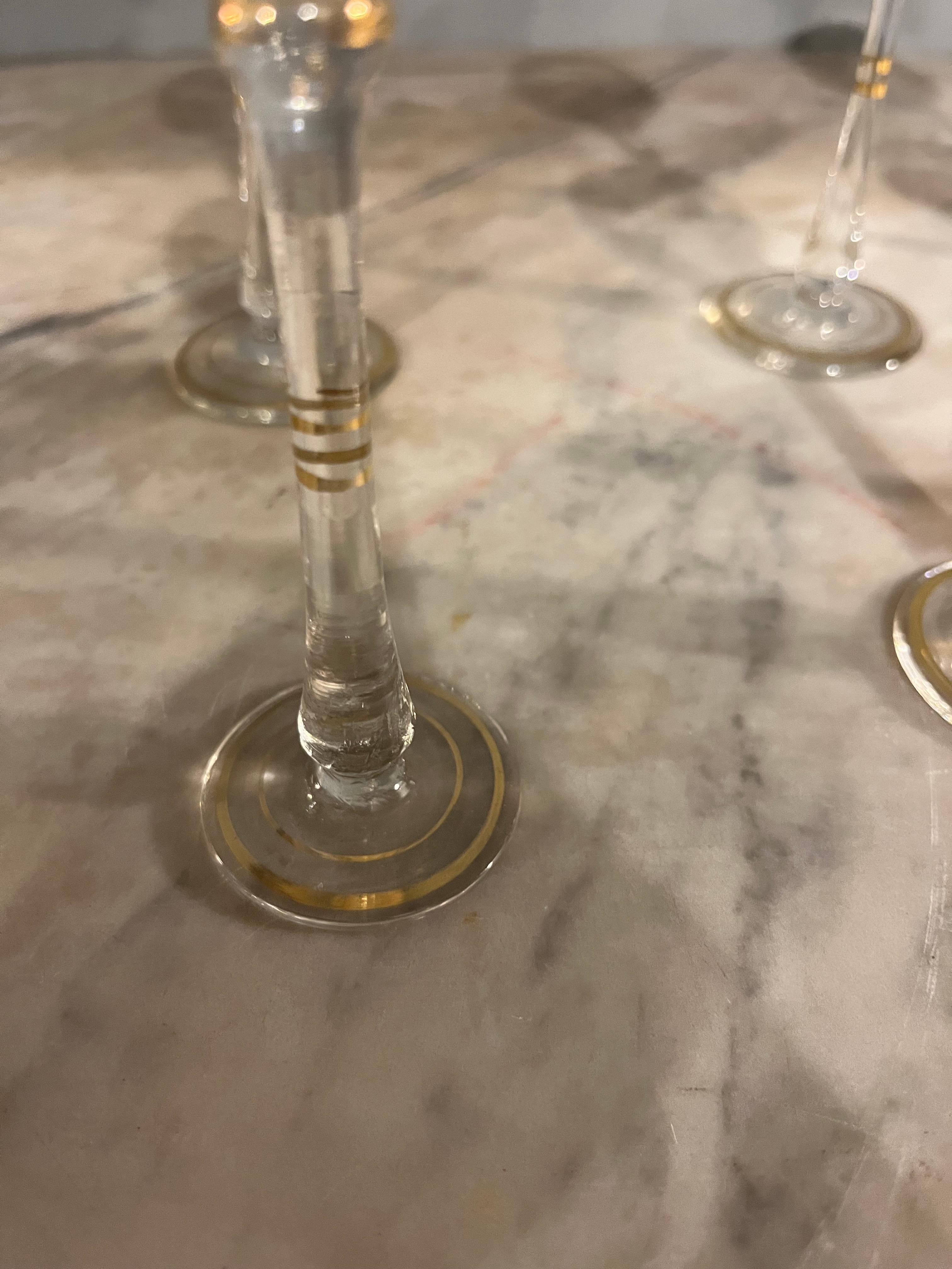 Service en verre de Murano, élégance vénitienne avec finitions en or et fleurs de Sma en vente 4