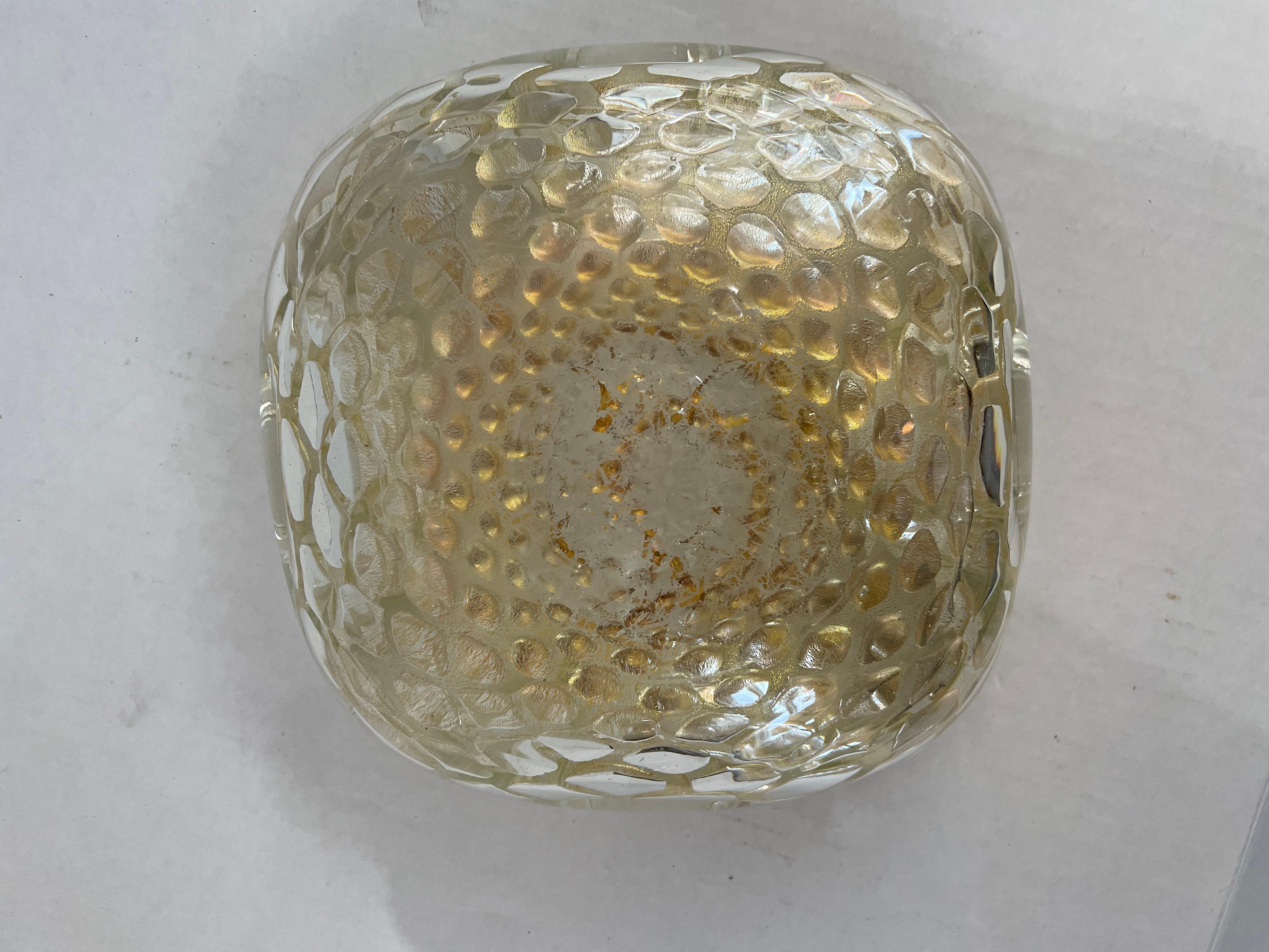 Hollywood Regency Murano Glass Serving Dish For Sale