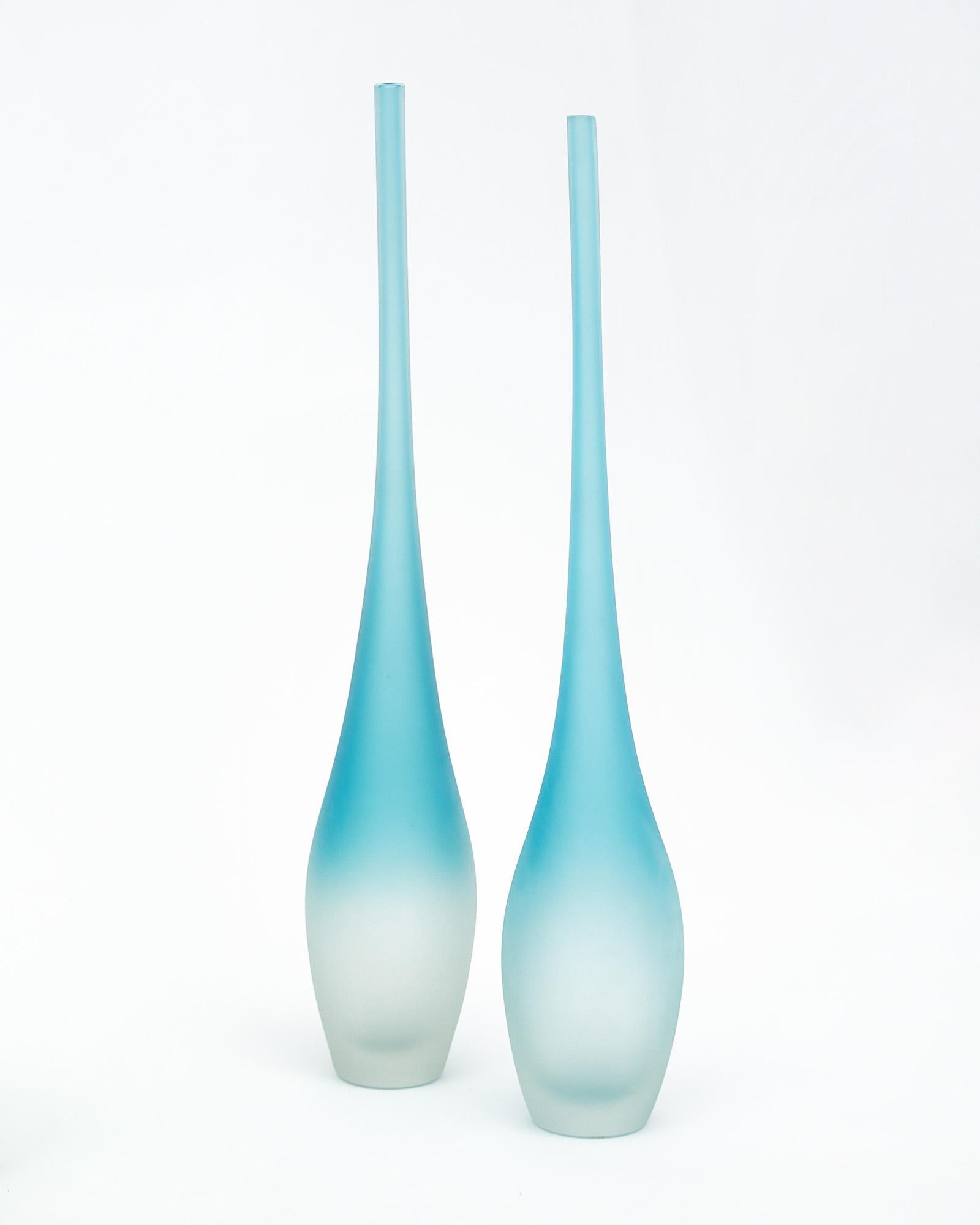 Murano Glass Set of Flute Vases In New Condition For Sale In Austin, TX