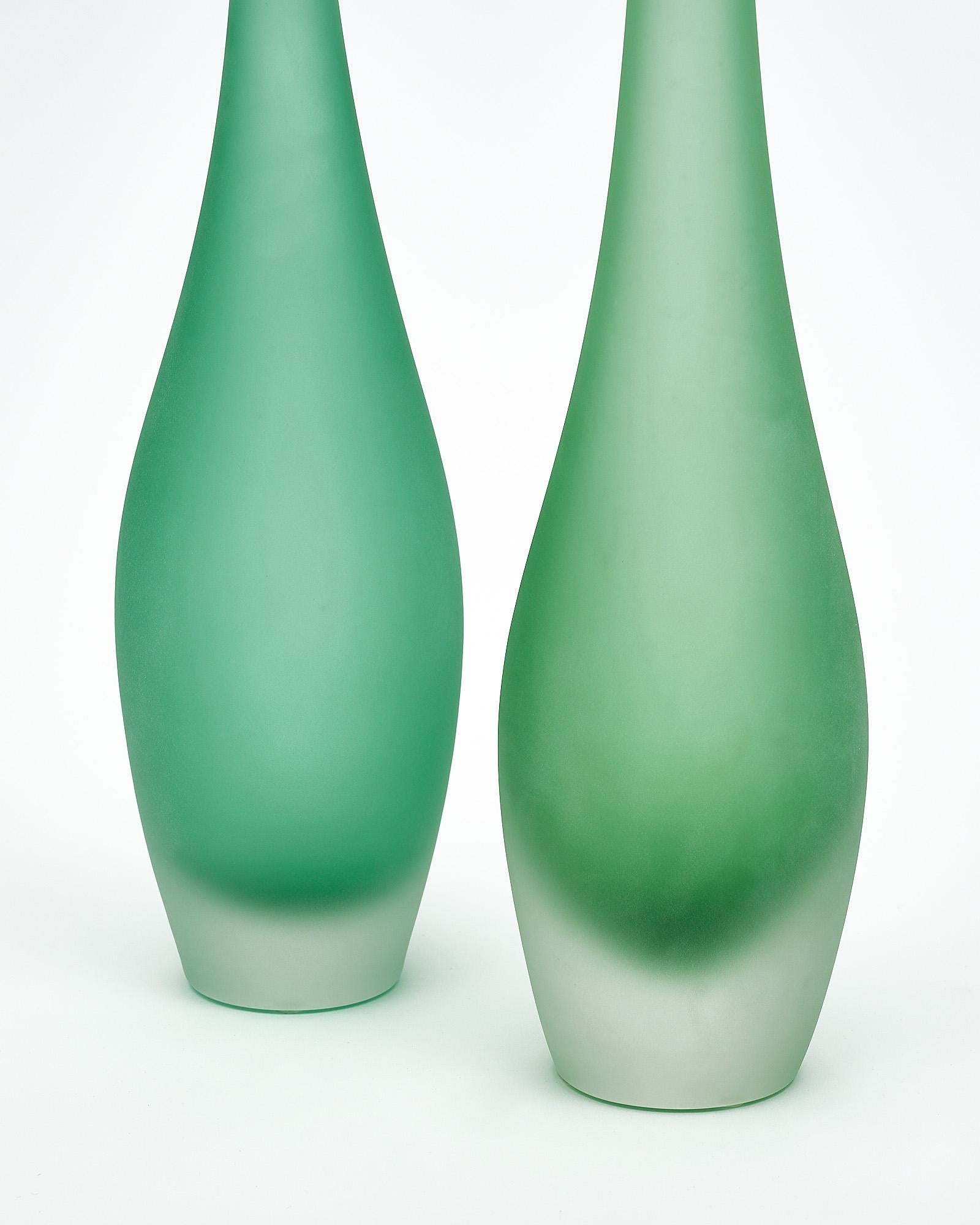 Murano Glass Set of Flute Vases For Sale 1
