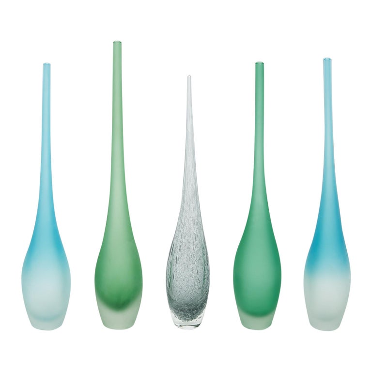 Murano Glass Set of Flute Vases For Sale at 1stDibs