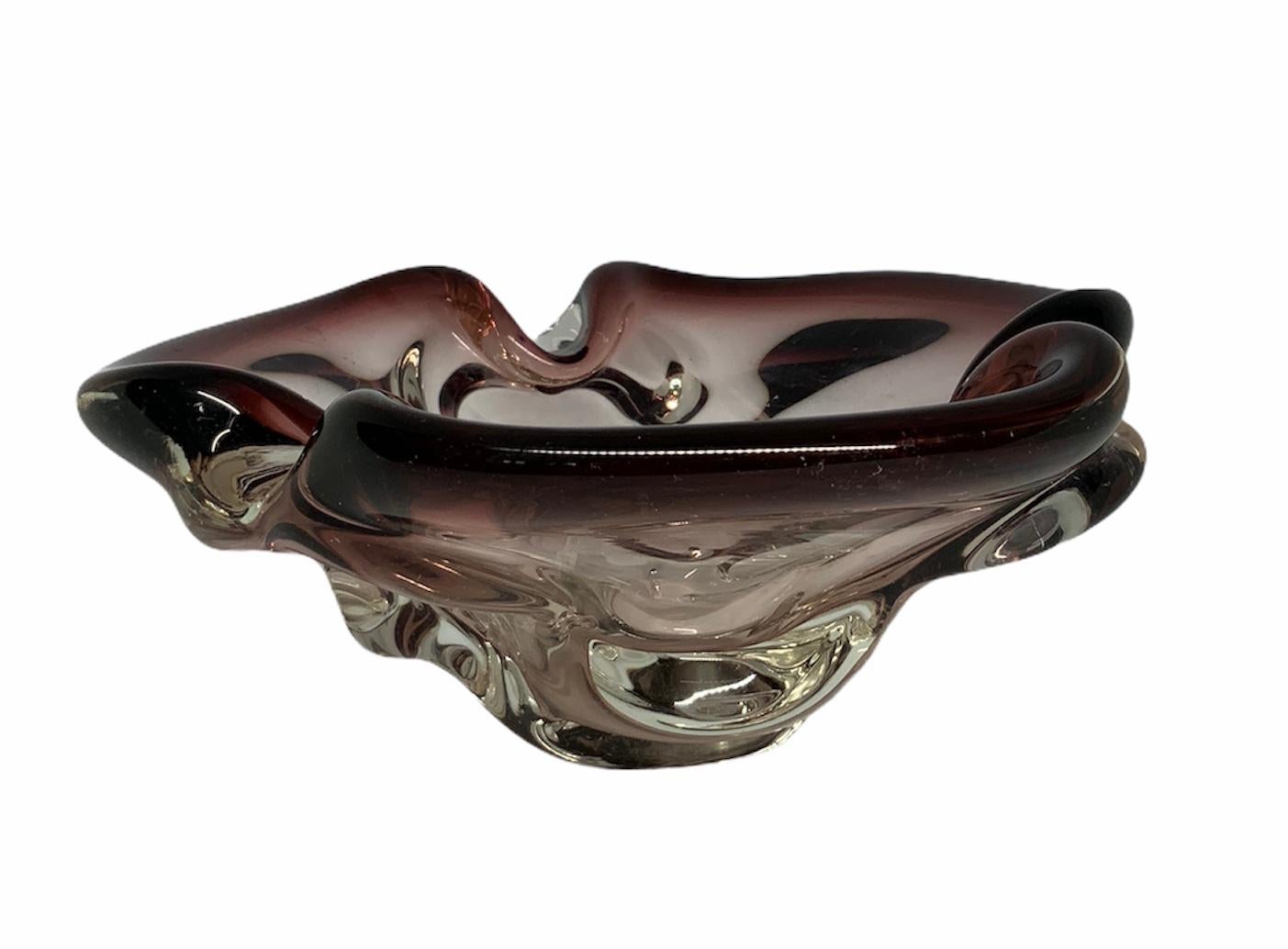 Murano Glass Shamrock Shaped Bowl 11