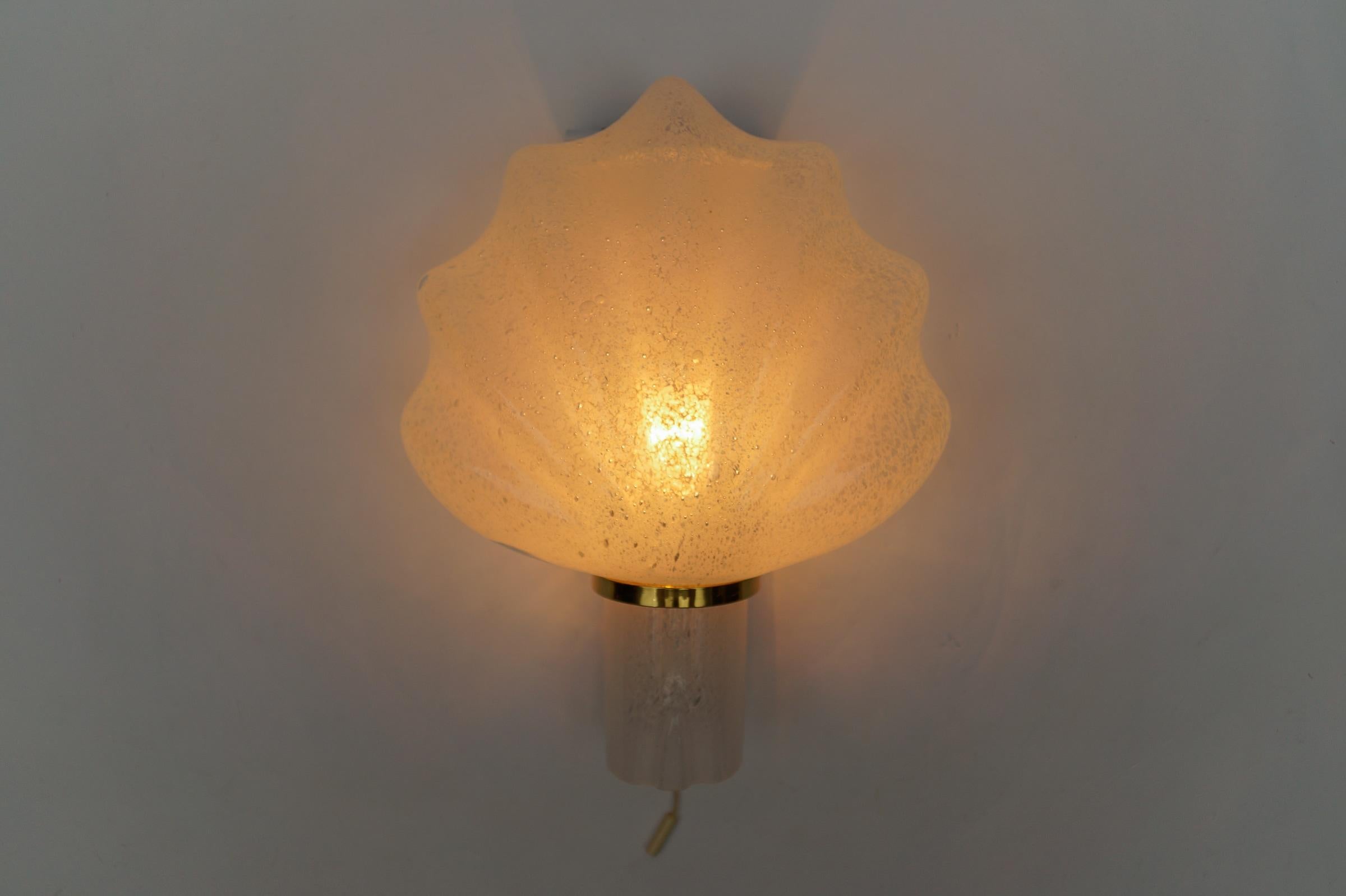 Mid-Century Modern Murano Glass Shell Wall Light by Doria Leuchten, 1960s Germany   For Sale