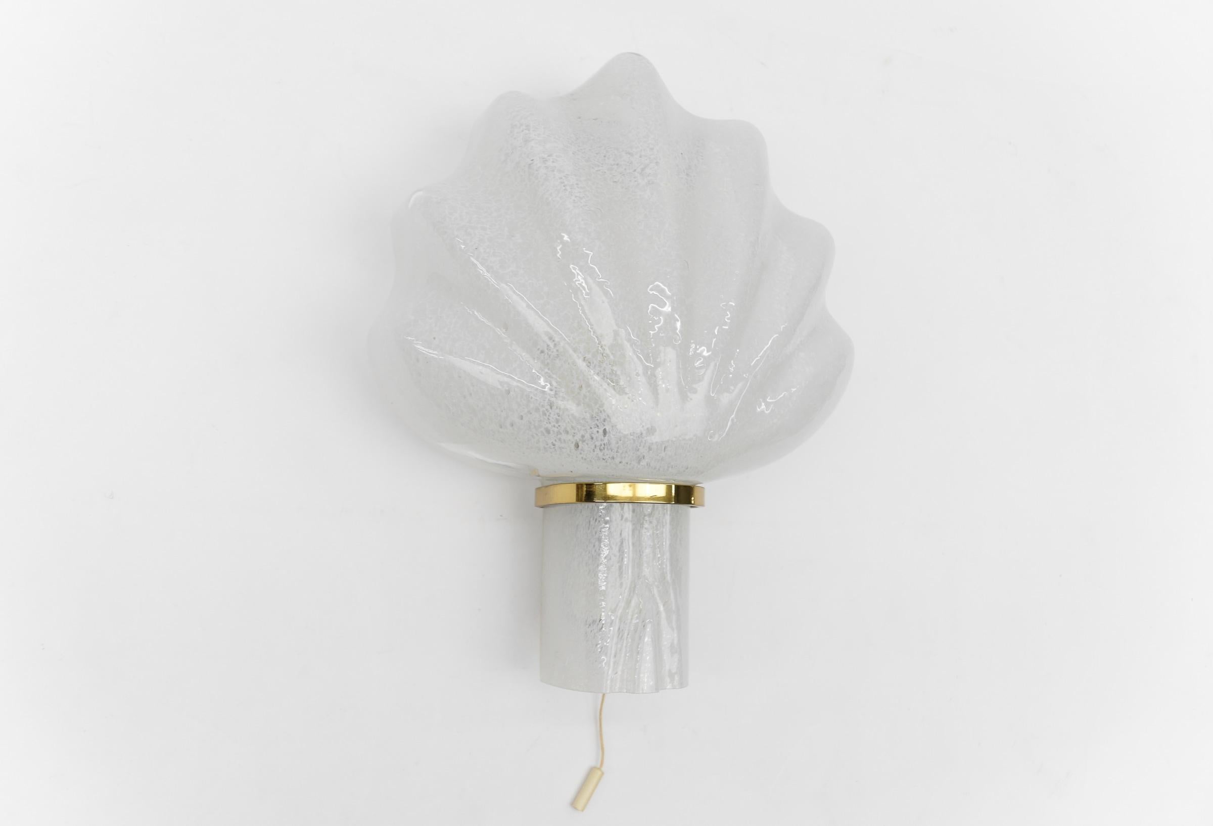 Mid-20th Century Murano Glass Shell Wall Light by Doria Leuchten, 1960s Germany   For Sale