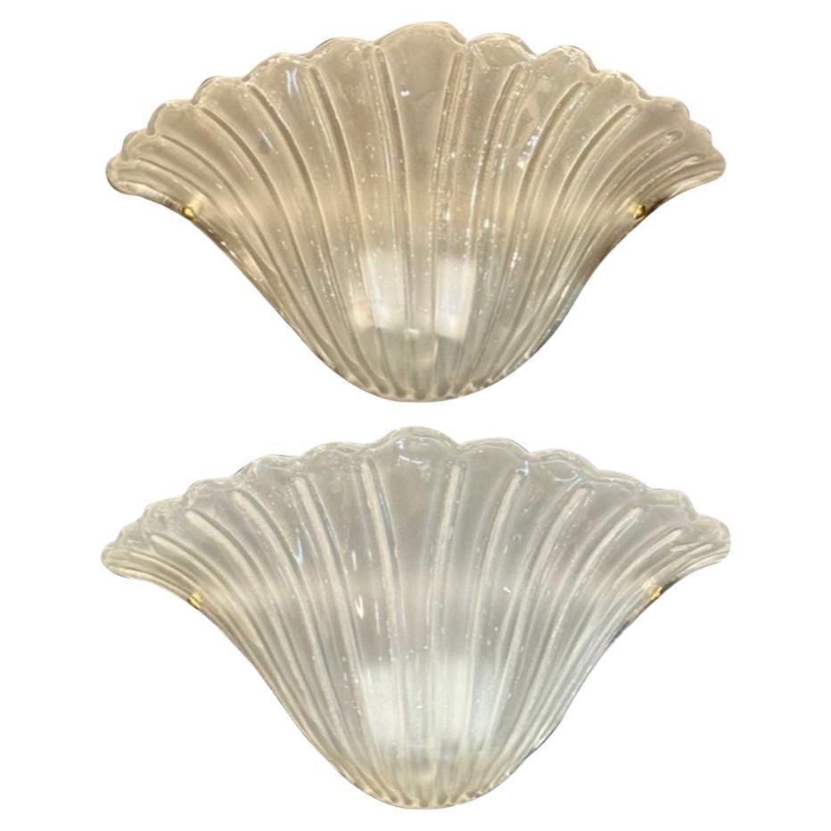 Murano Glass Shell Wall Sconces