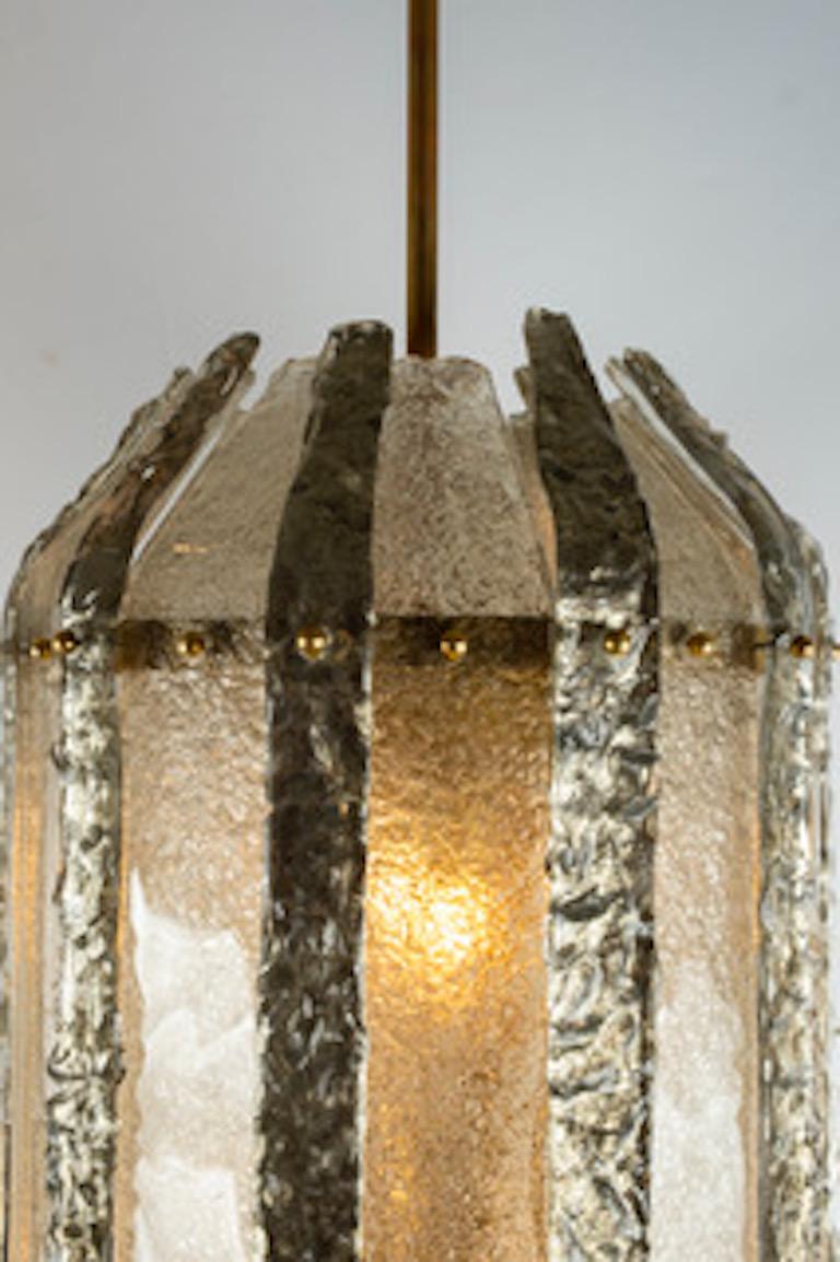 Italian Murano Glass Silver and Clear Glass Lantern For Sale