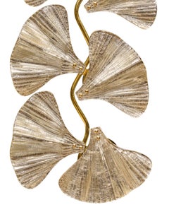 Murano Glass Silver Ginkgo Leaf Sconces