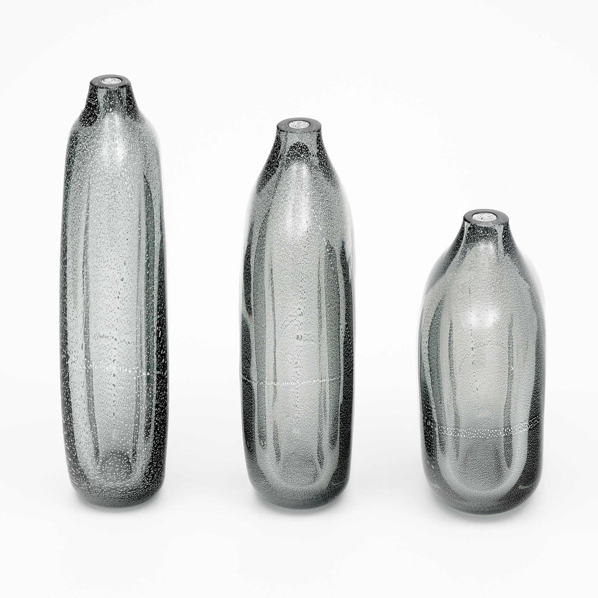 Murano Glas Silber Voda Flaschen (Moderne) im Angebot