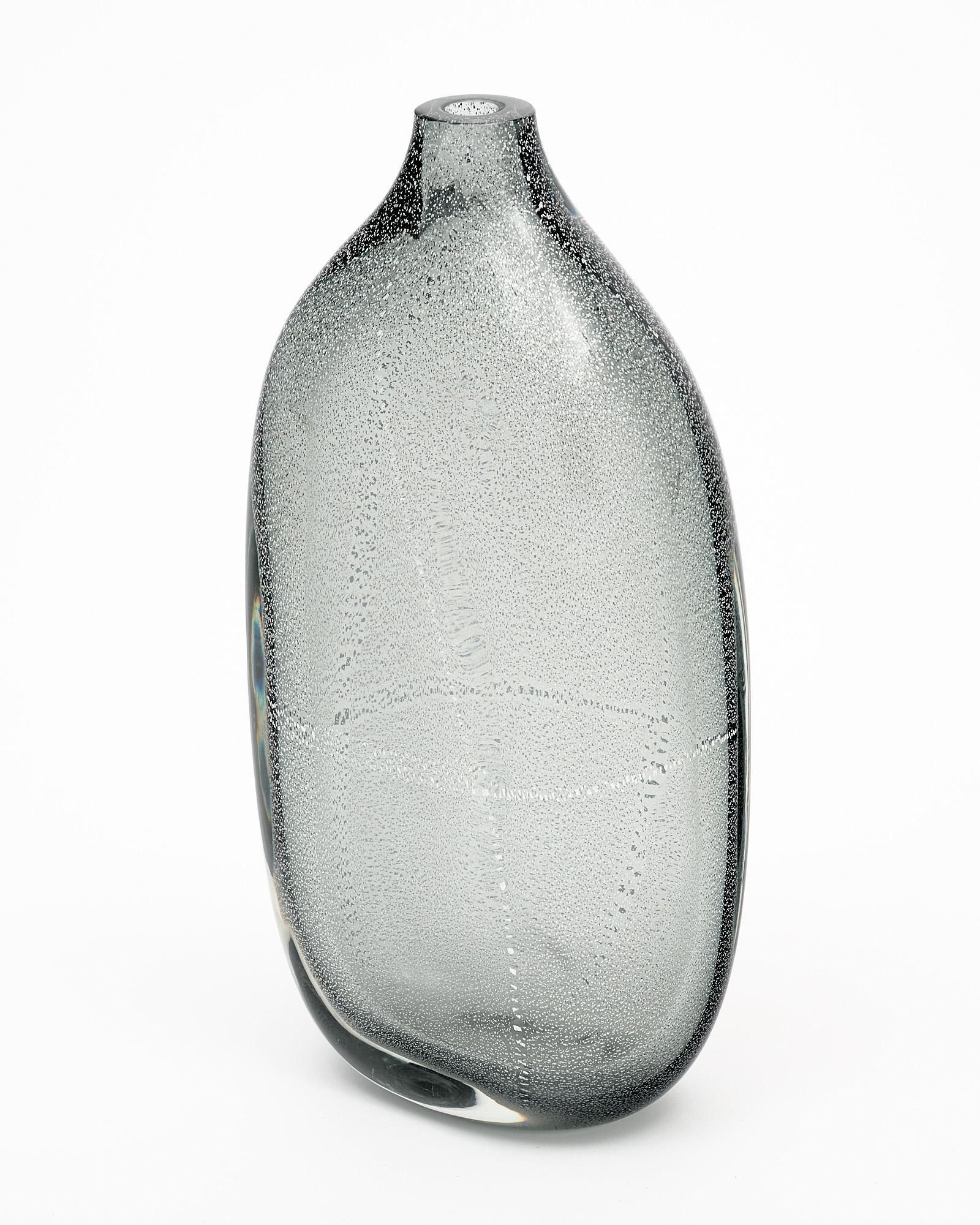 Contemporary Murano Glass Silver Voda Bottles For Sale