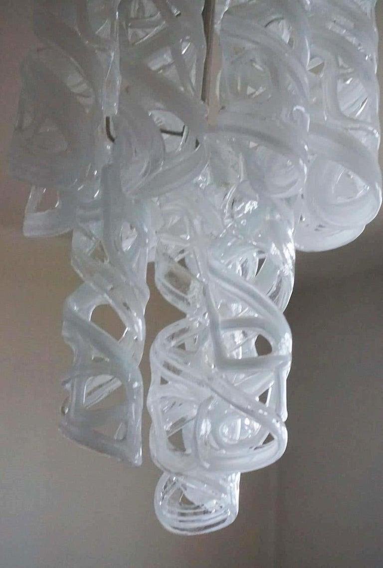 Murano Glass Six-Light Cascade Chandelier Atributted to Vistosi, Italy, 1970s For Sale 6