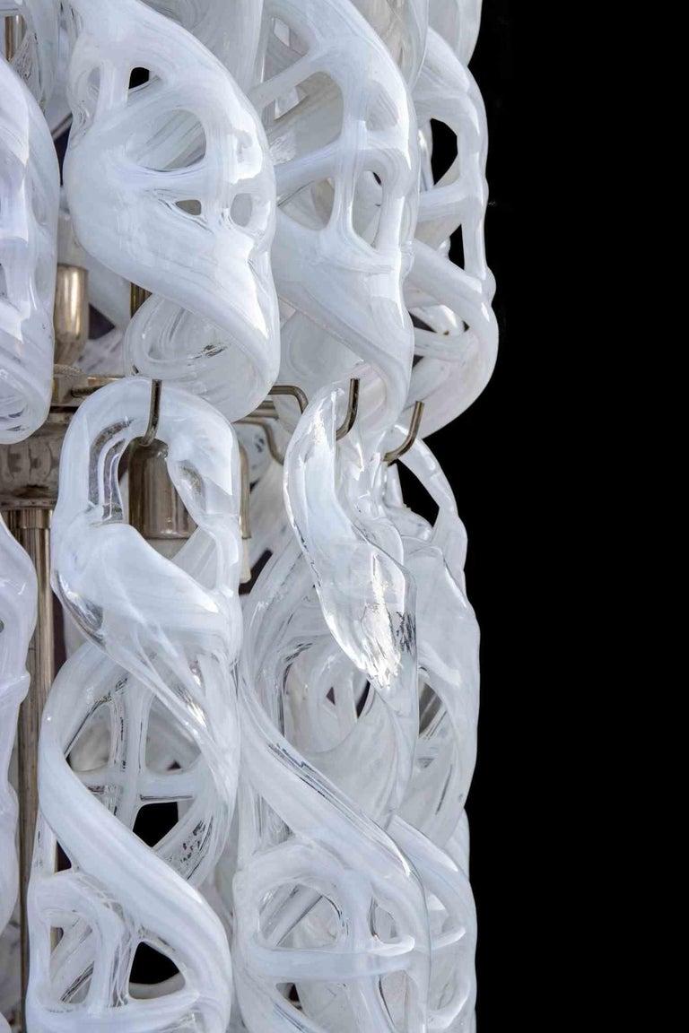 Murano Glass Six-Light Cascade Chandelier Atributted to Vistosi, Italy, 1970s For Sale 4