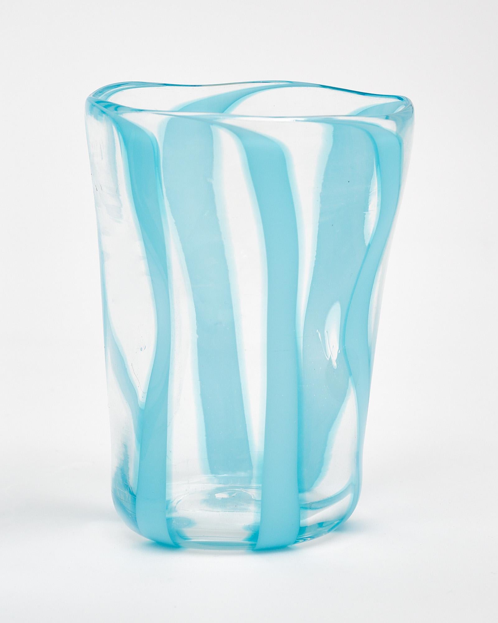 Murano Glas Himmelblau Karaffe und Gläser im Zustand „Neu“ im Angebot in Austin, TX