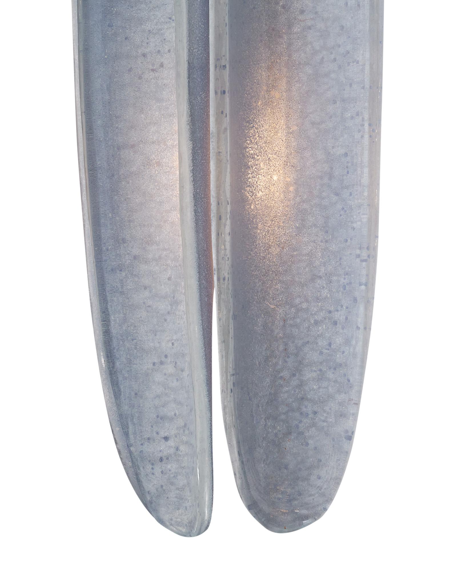 Apliques de cristal de Murano con paneles azul cielo Italiano en venta