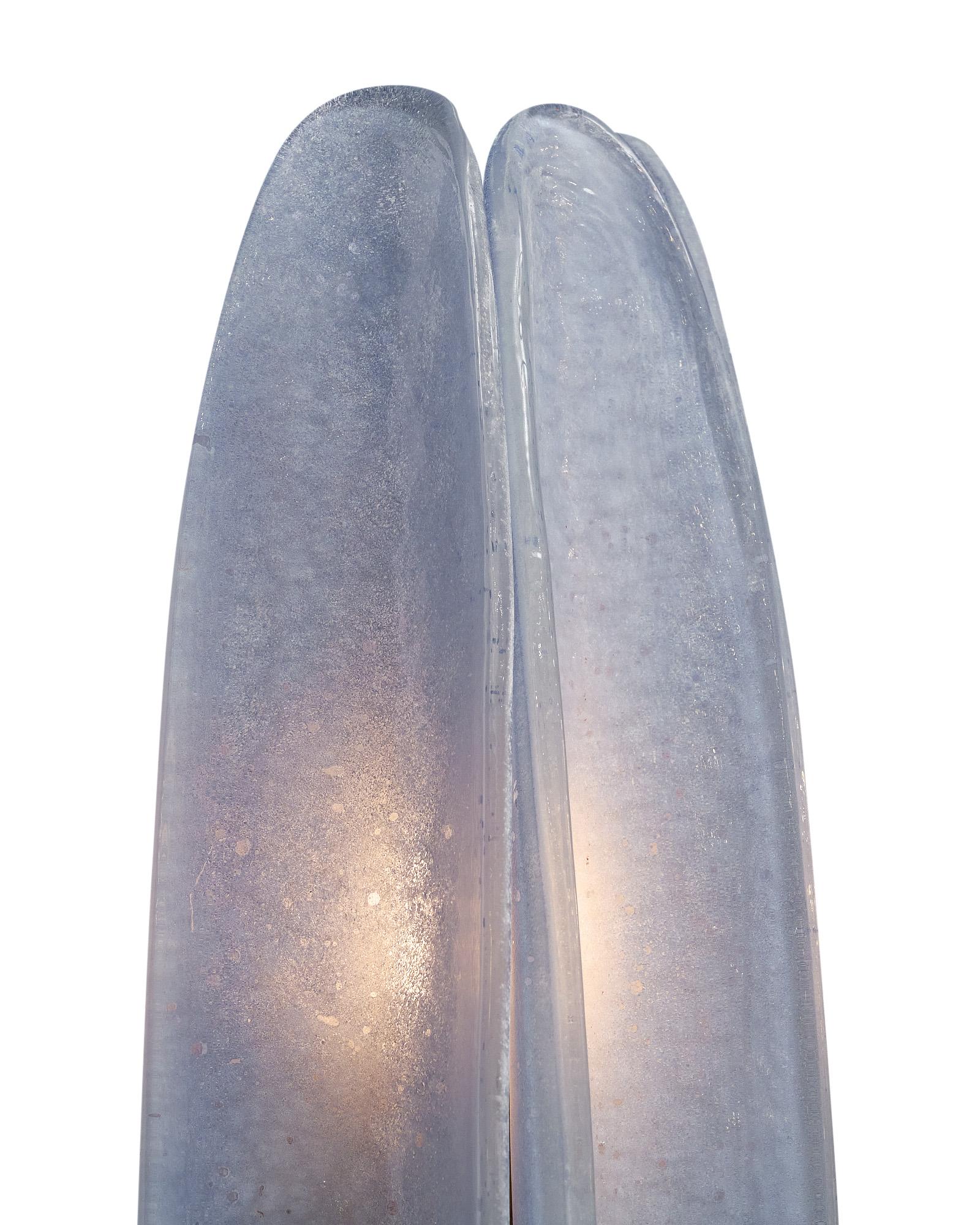 Apliques de cristal de Murano con paneles azul cielo Cristal de Murano en venta