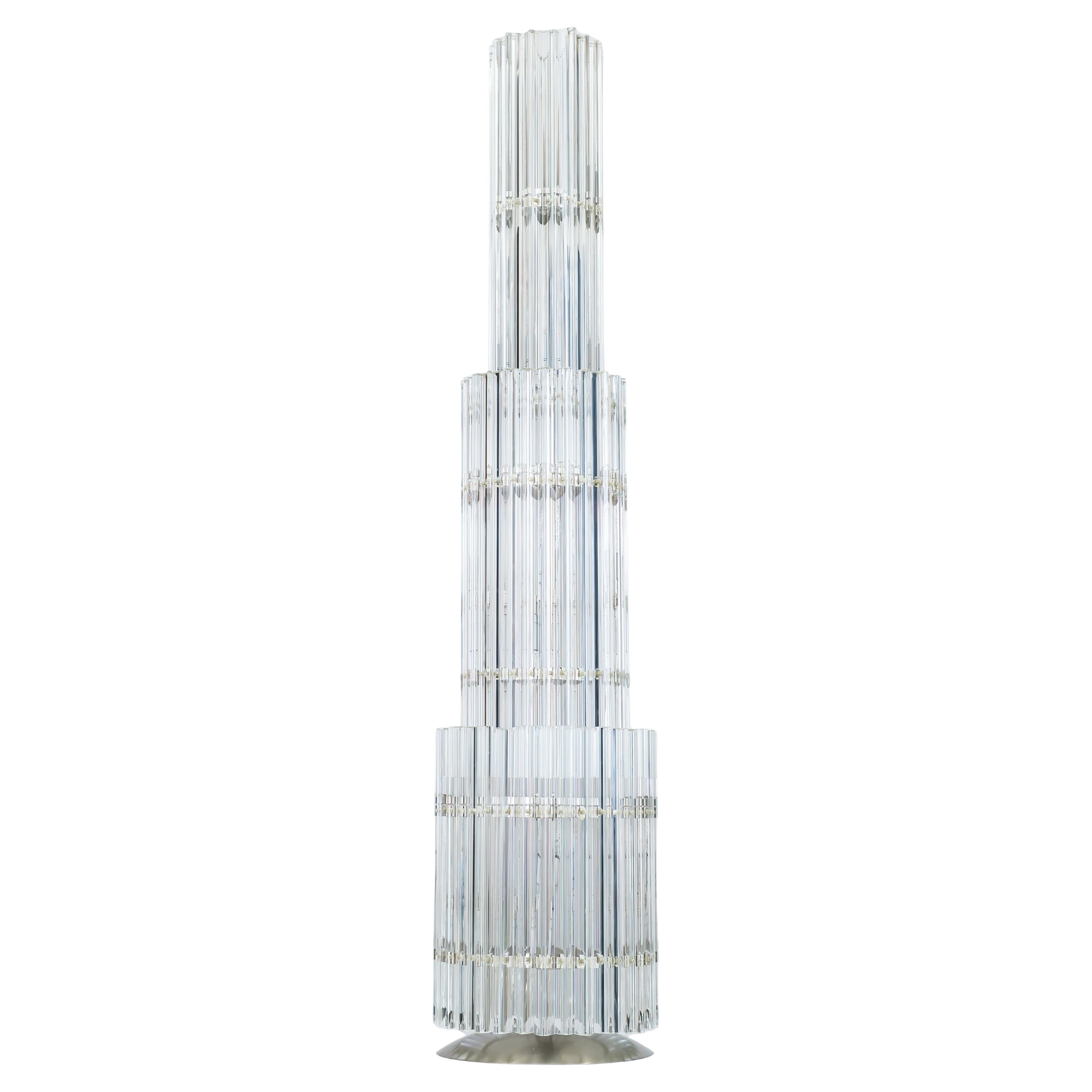 Lámpara de pie "Rascacielos" de cristal de Murano con Triedri Pris de Vintage Murano Gallery en venta
