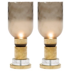 Murano Glass Smoke Urn Lamps