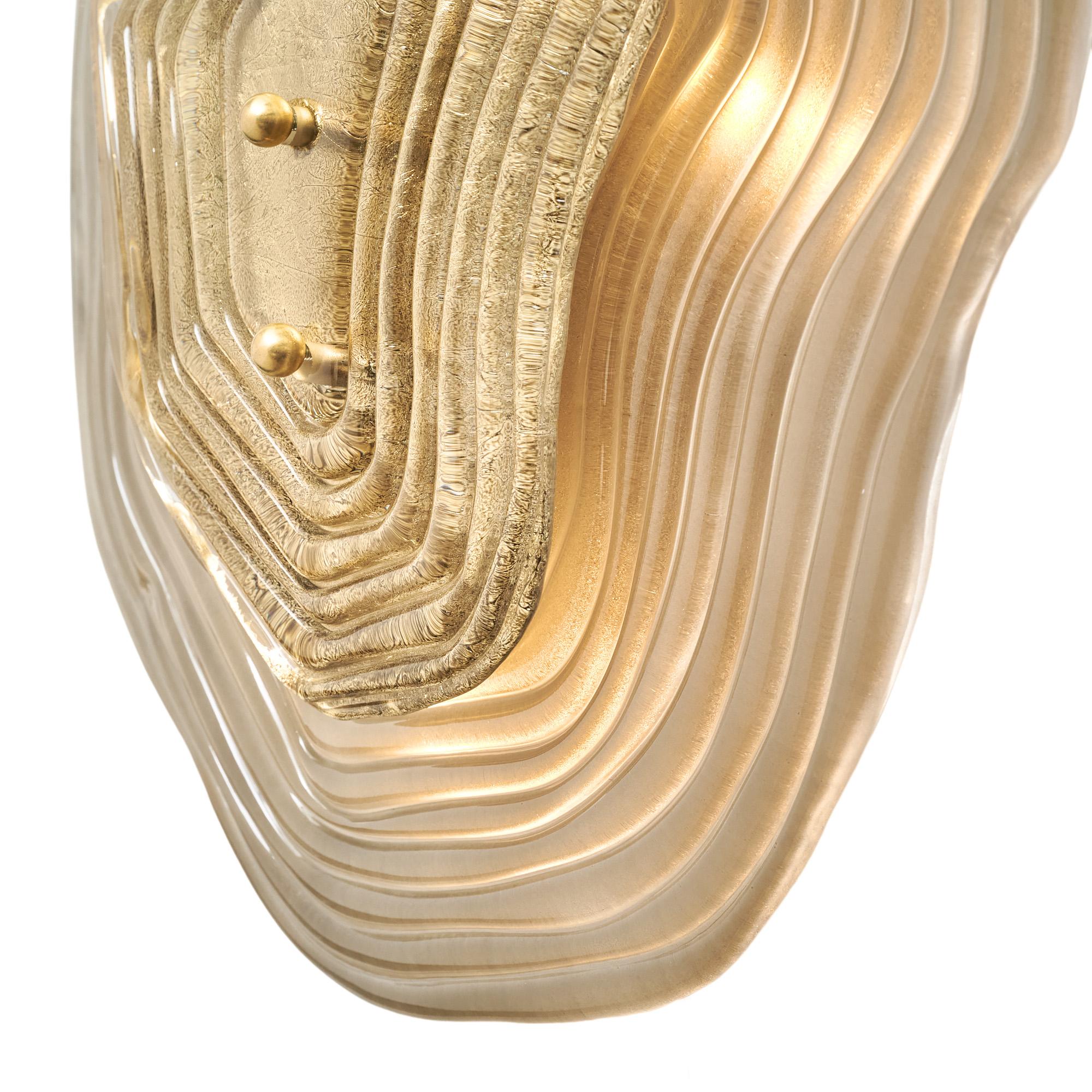Murano Glass Smoked and Gold “Macchie” Sconces Siglo XXI y contemporáneo en venta