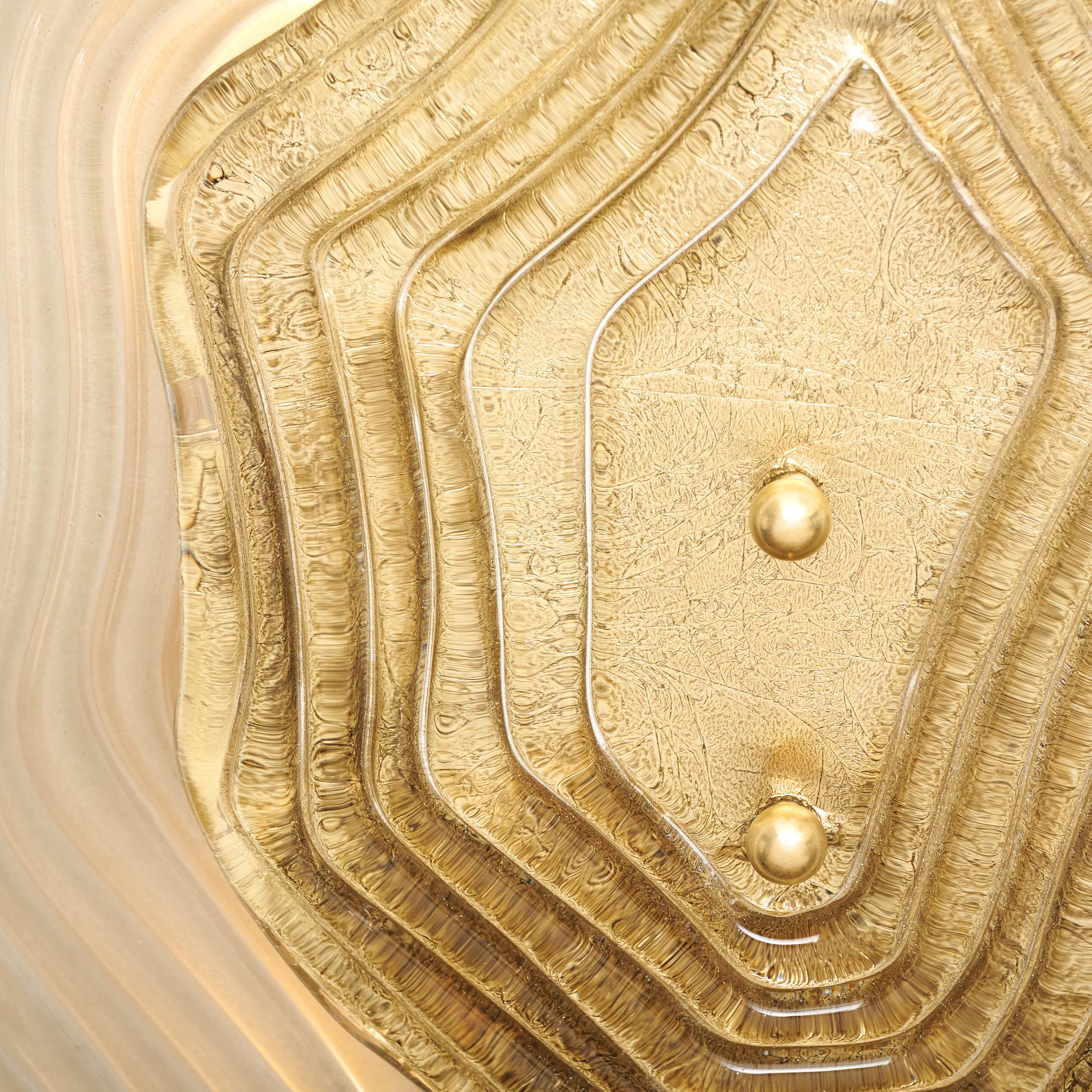 Murano Glass Smoked and Gold “Macchie” Sconces en venta 3
