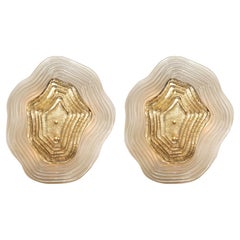 Murano Glass Smoked and Gold “Macchie” Sconces
