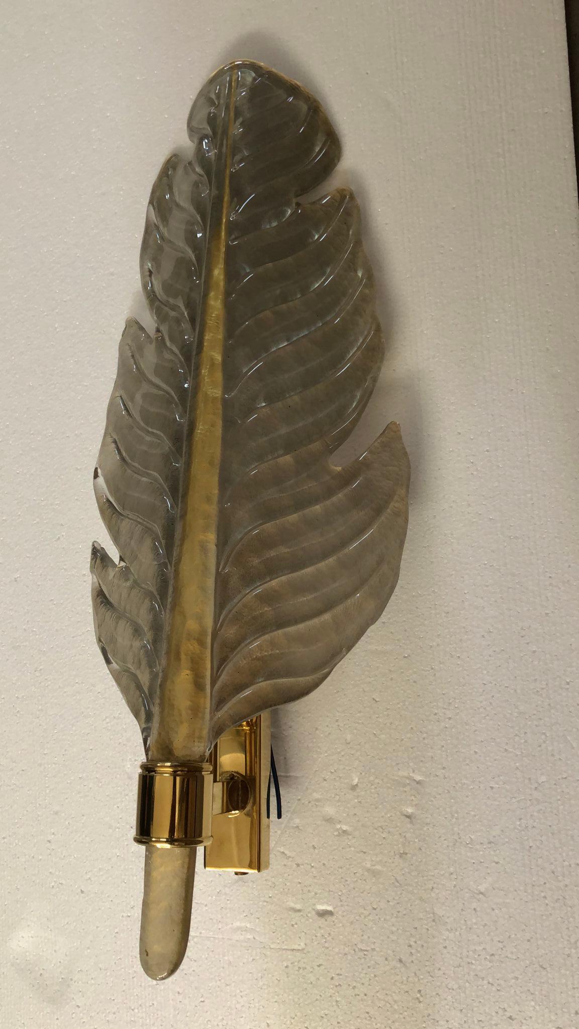 Fin du 20e siècle Appliques et éclairages muraux en verre de Murano de couleur fumée, 1980 en vente