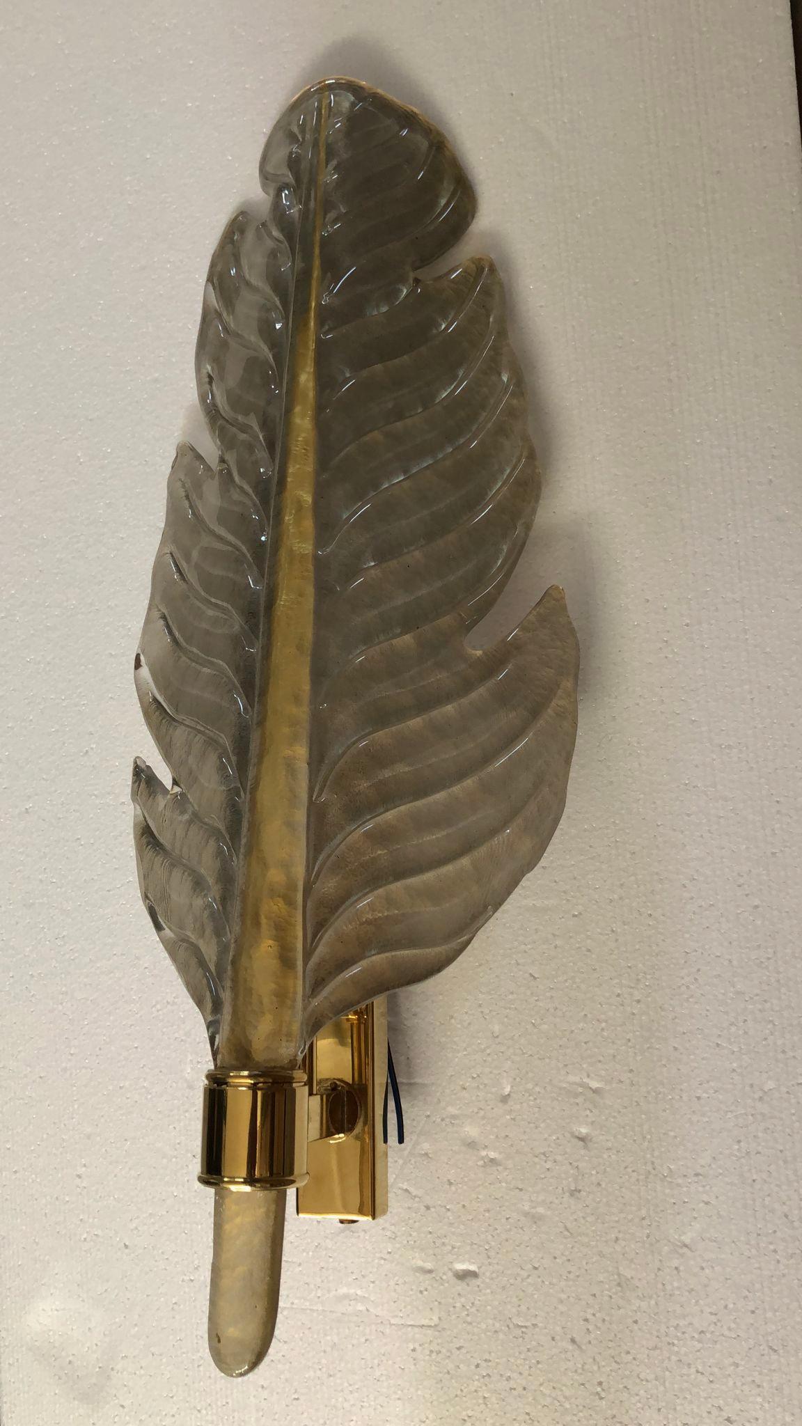 Appliques et éclairages muraux en verre de Murano de couleur fumée, 1980 en vente 1