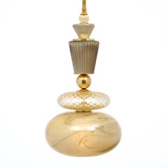 Lámparas colgantes de cristal de Murano ahumado