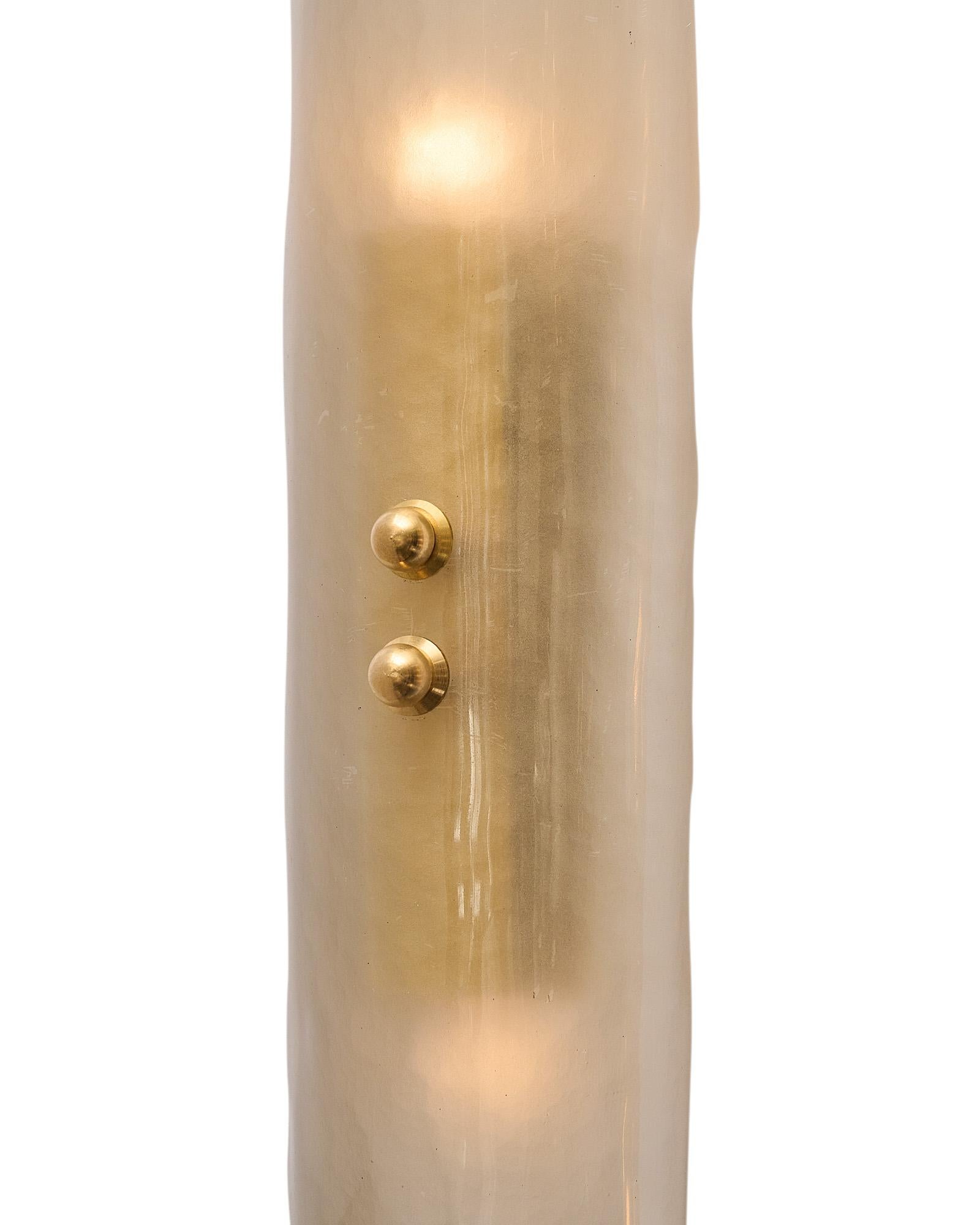 Contemporary Murano Glass Smoked Single Panel Sconces For Sale