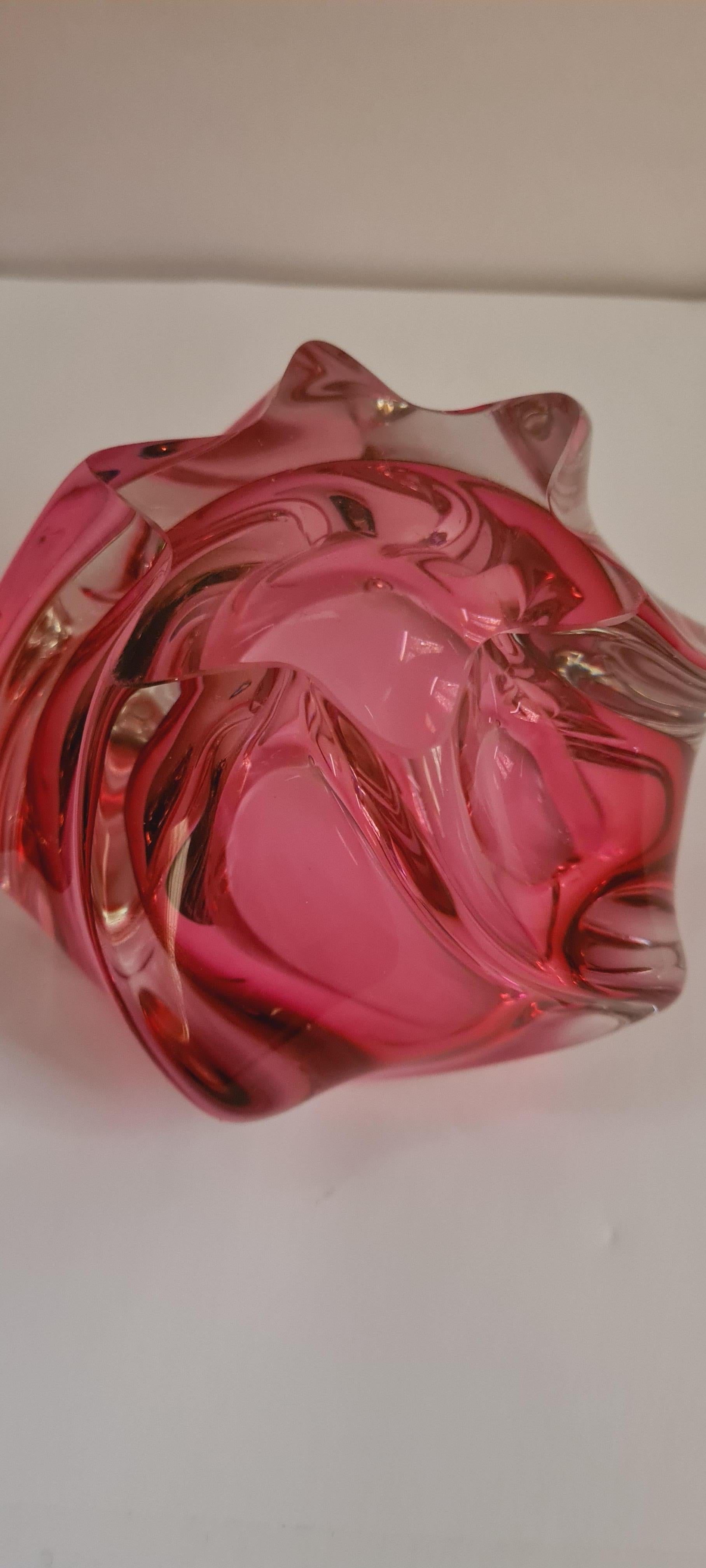 Mid-20th Century Murano Glass Sommerso Ashtray, Archimede Seguso For Sale