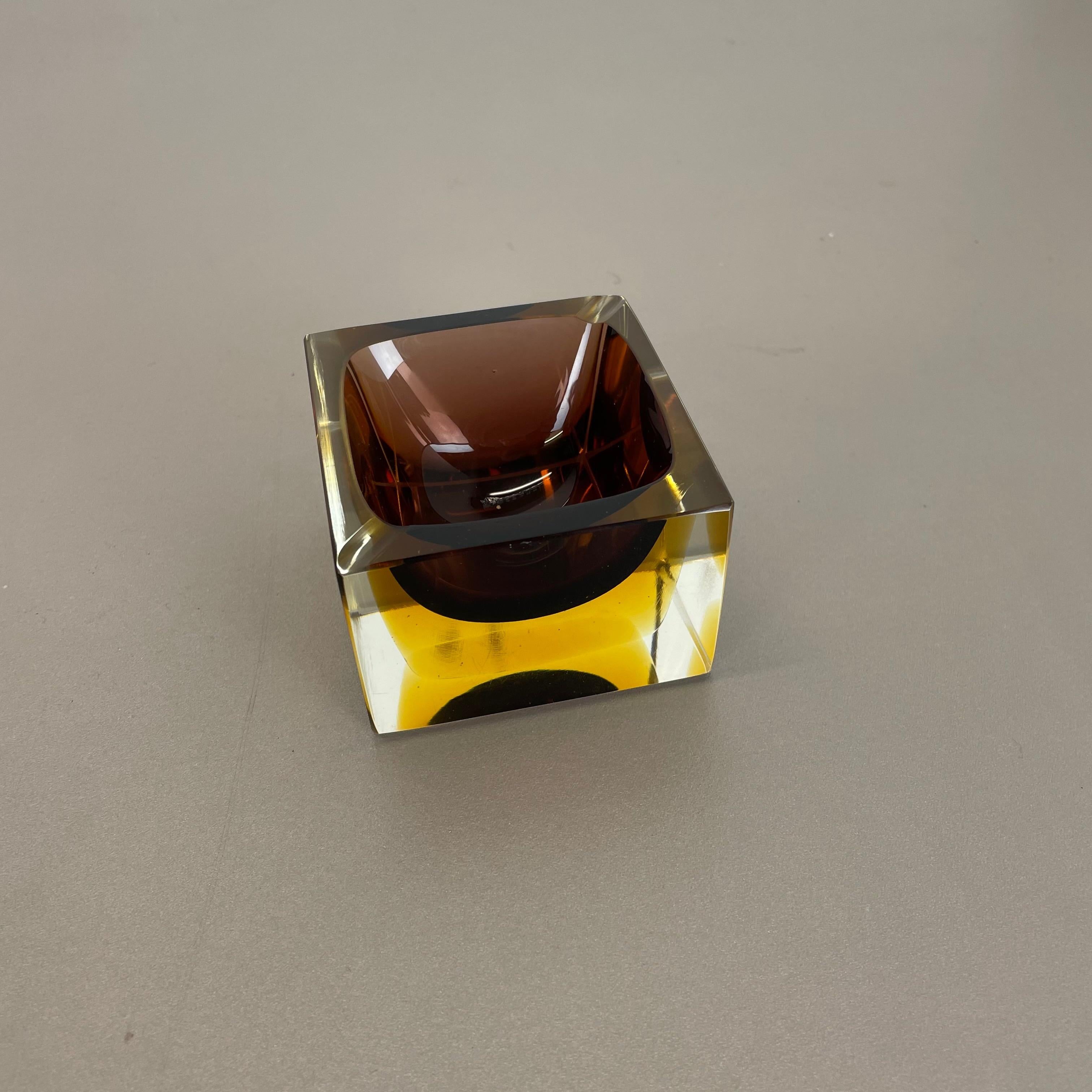 Article:

Murano glass ash tray


Origin:

Murano, Italy


Design:

Flavio Poli


Decade:

1970s



This original vintage glass ash tray bowl element was designed by Flavio Poli and produced in the 1970s in Murano, Italy. It is
