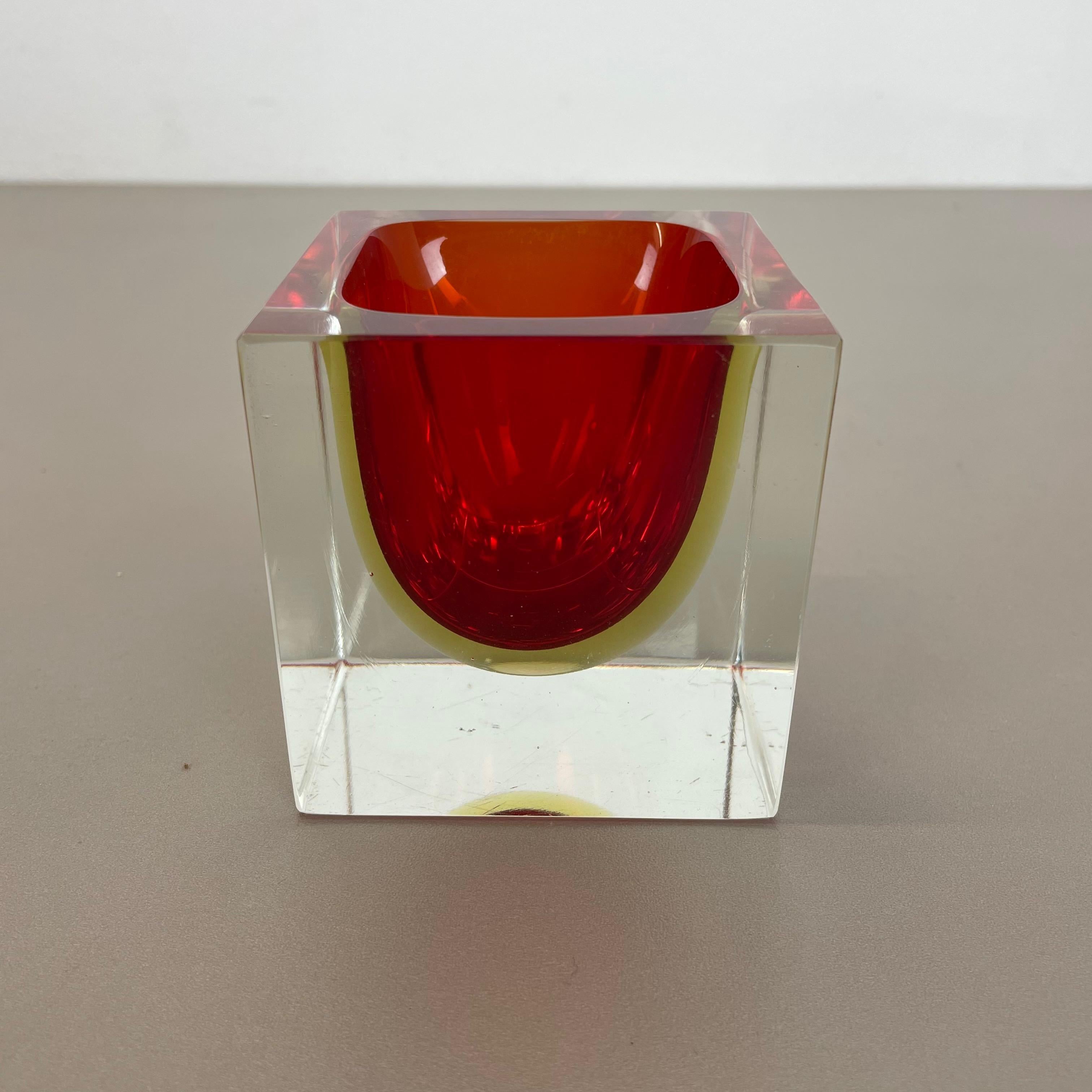 20th Century Murano Glass Sommerso Block 