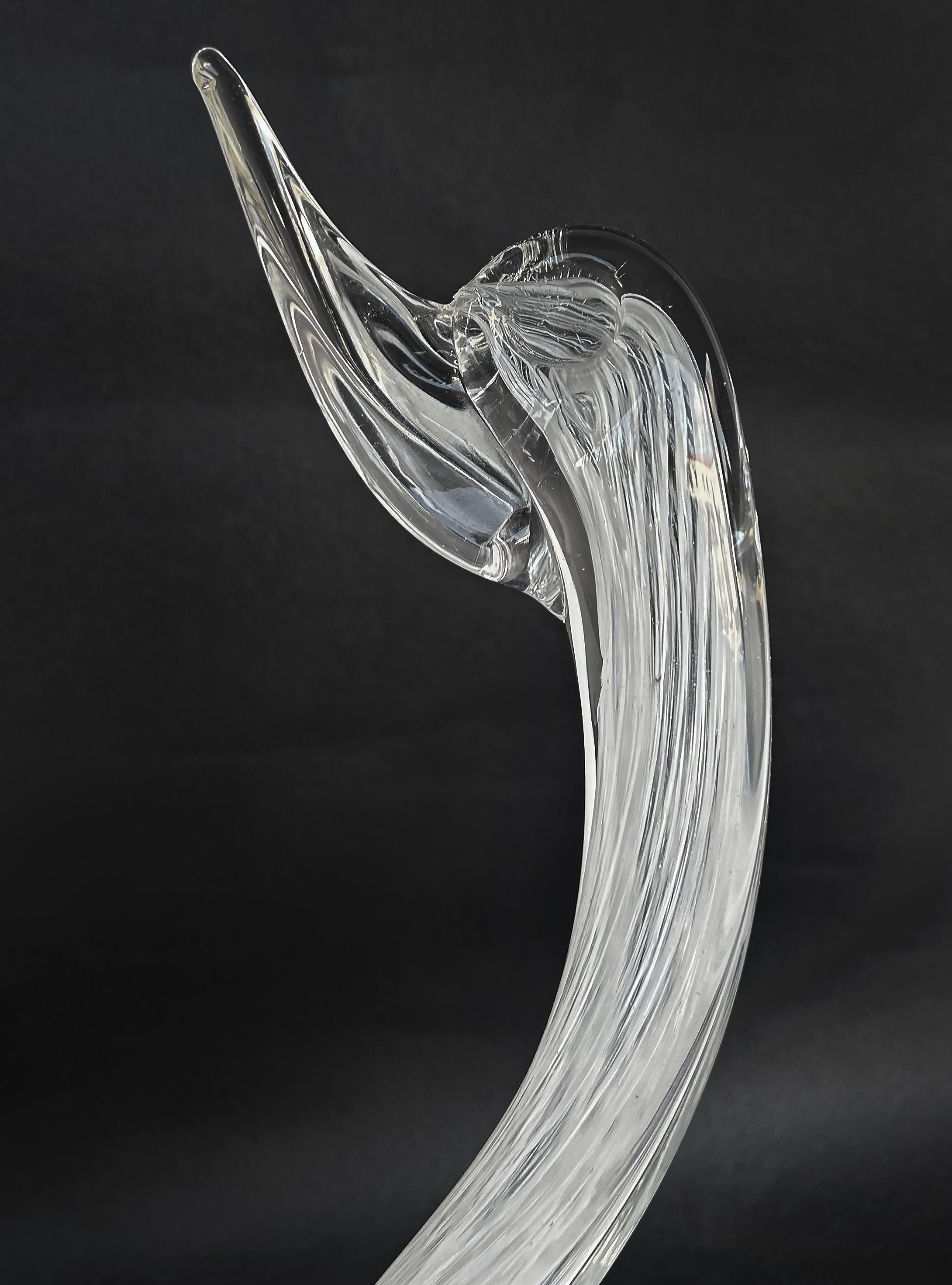 Vetro di Murano Cigno in vetro soffiato di Murano Glass Sommerso di Elio Raffaeli, firmato sul lato inferiore