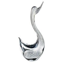 Cisne de cristal soplado Murano Glass Sommerso de Elio Raffaeli, firmado en la parte inferior