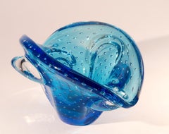 Murano Glass Sommerso Bowl in Style of Seguso, Glows in UV