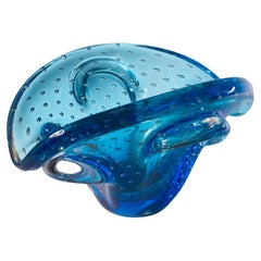 Murano Glass Sommerso Schale im Stil von Seguso, leuchtet in UV
