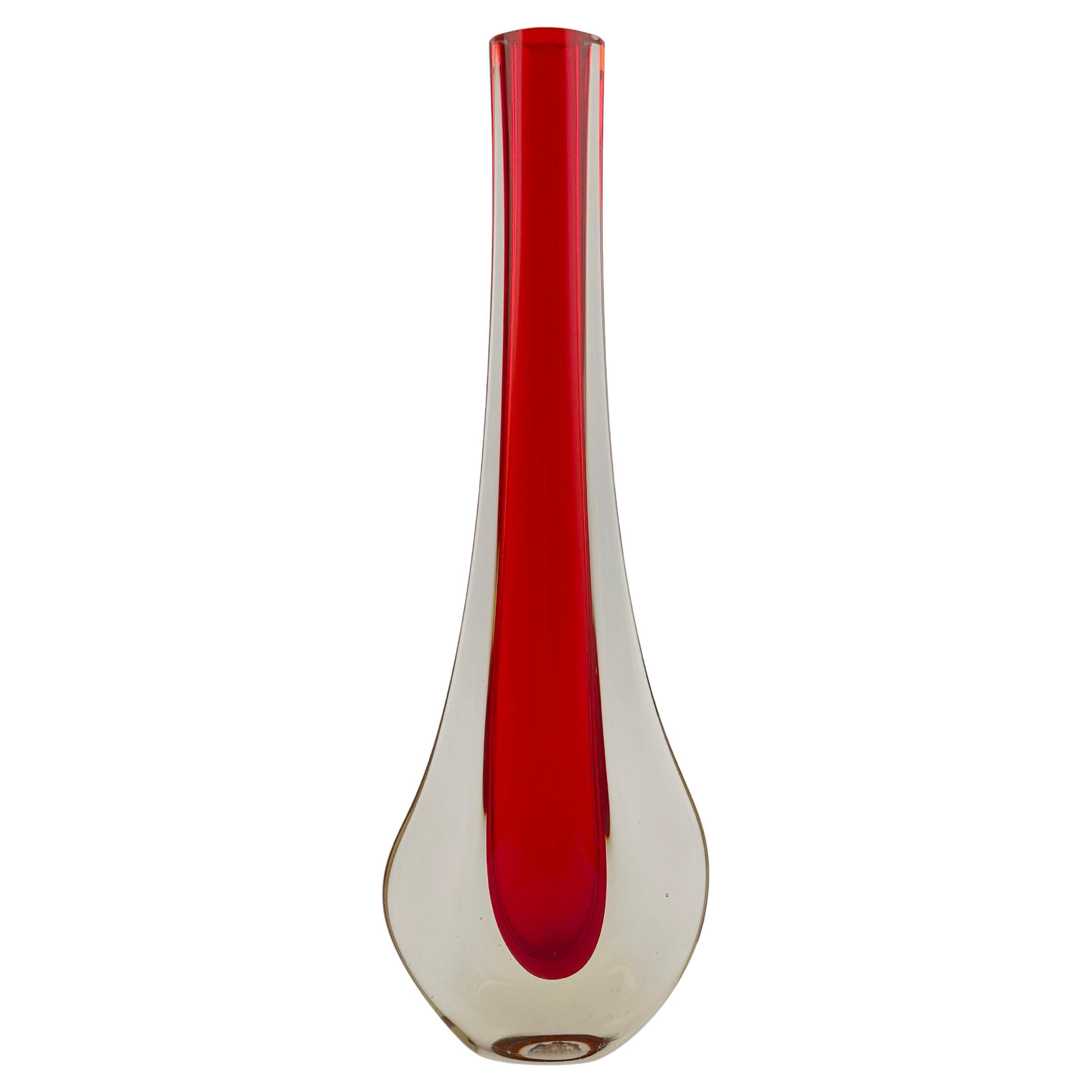Murano Glass Sommerso Bud Vase by Galliano Ferro, c.1950s, Italy