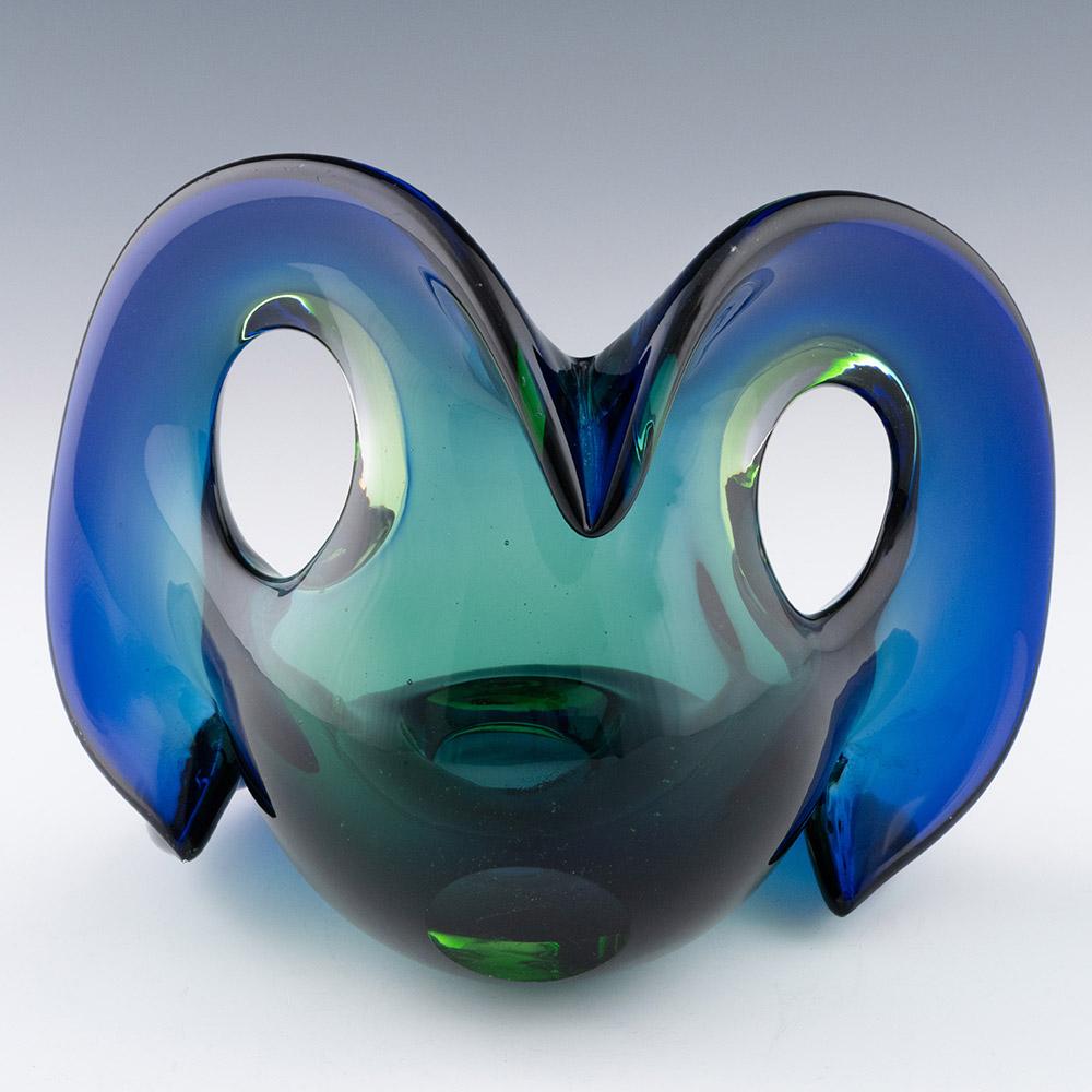 Mid-20th Century Murano Glass Sommerso Floriform Bowl c1965 For Sale