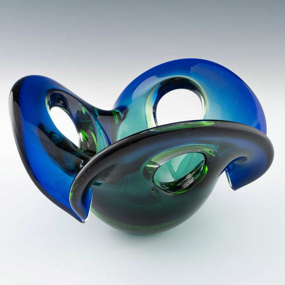Art Glass Murano Glass Sommerso Floriform Bowl c1965 For Sale