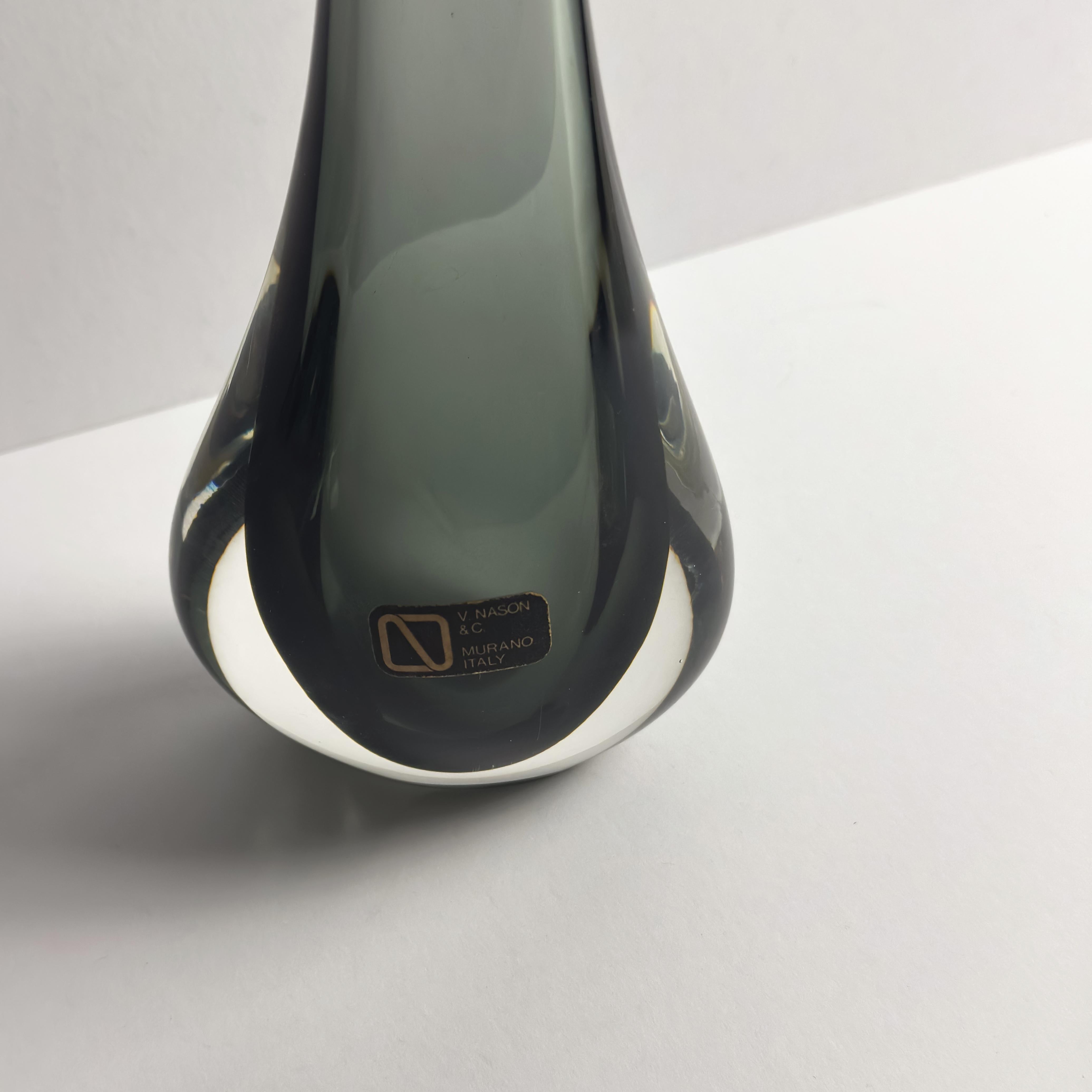 Jarrón Solifleur Lágrima de Murano Glass Sommerso, Vincenzo Nason, Italia, años 70 finales del siglo XX en venta