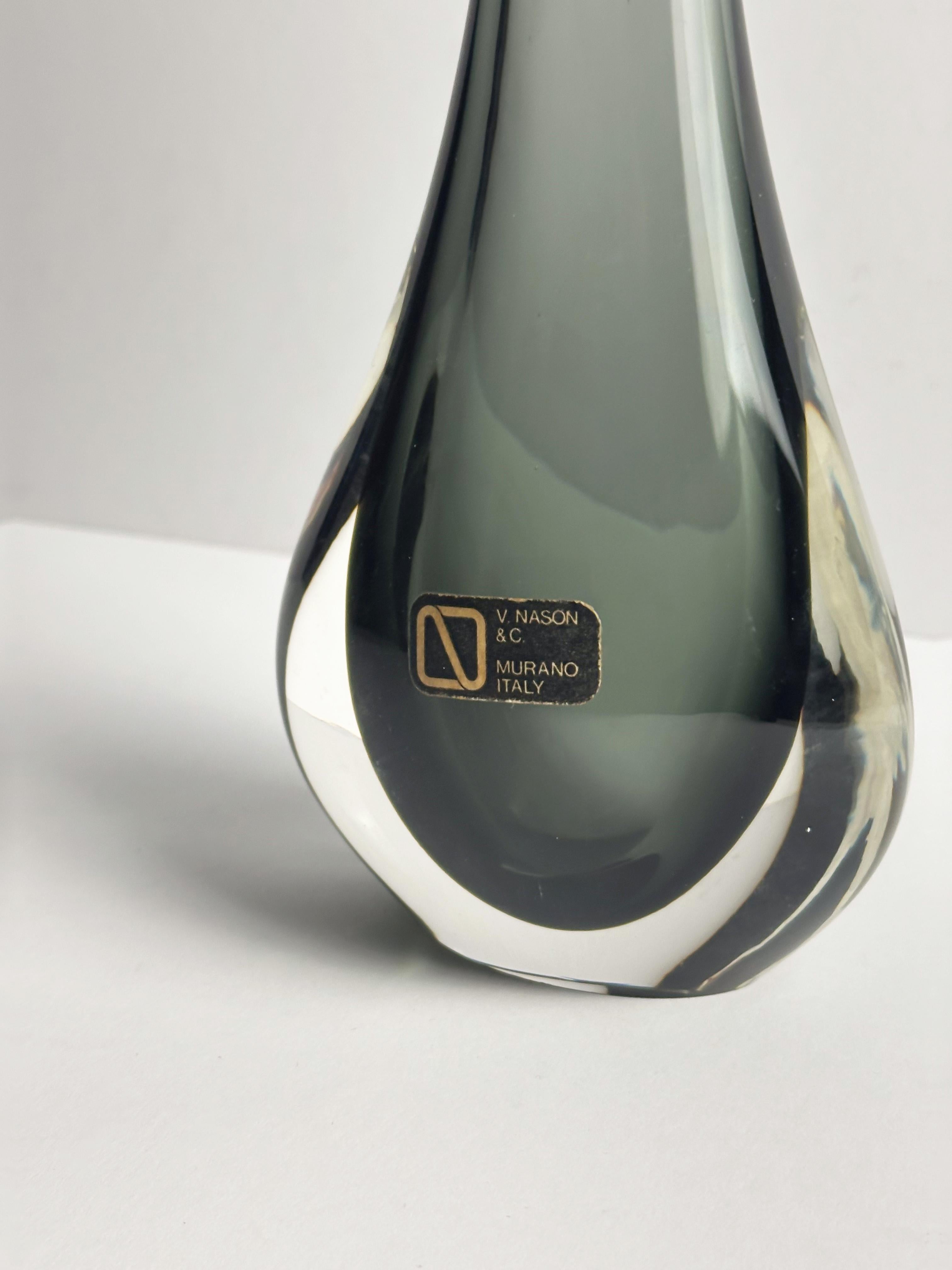 Jarrón Solifleur Lágrima de Murano Glass Sommerso, Vincenzo Nason, Italia, años 70 Cristal de Murano en venta