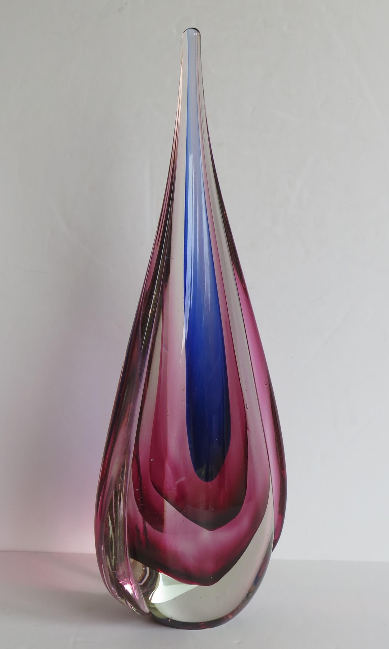 Grande sculpture en verre Murano Glass Sommerso par Flavio Poli, Italie vers les années 1950 4