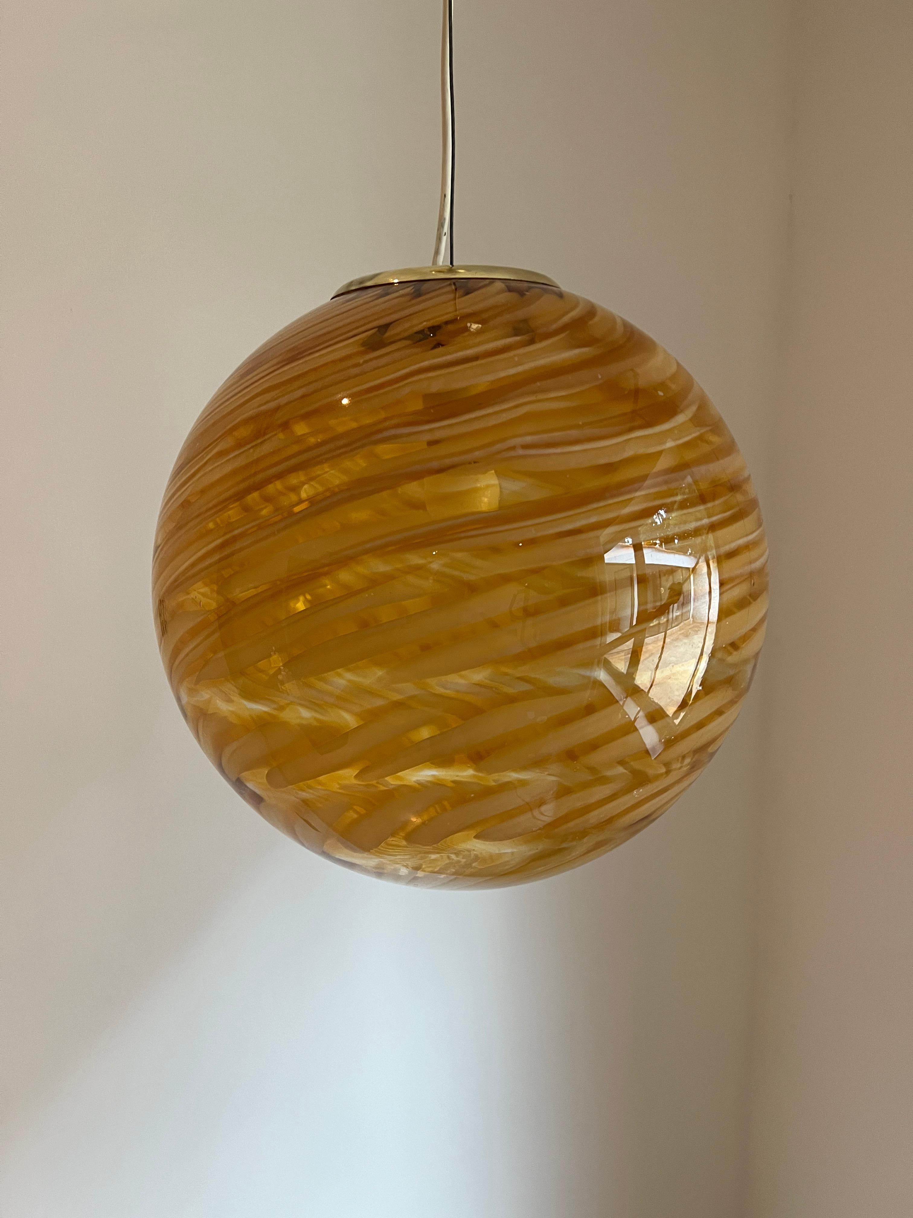 Murano Glass Sphere chandelier Attr to Venini, ca. 1970 For Sale 2