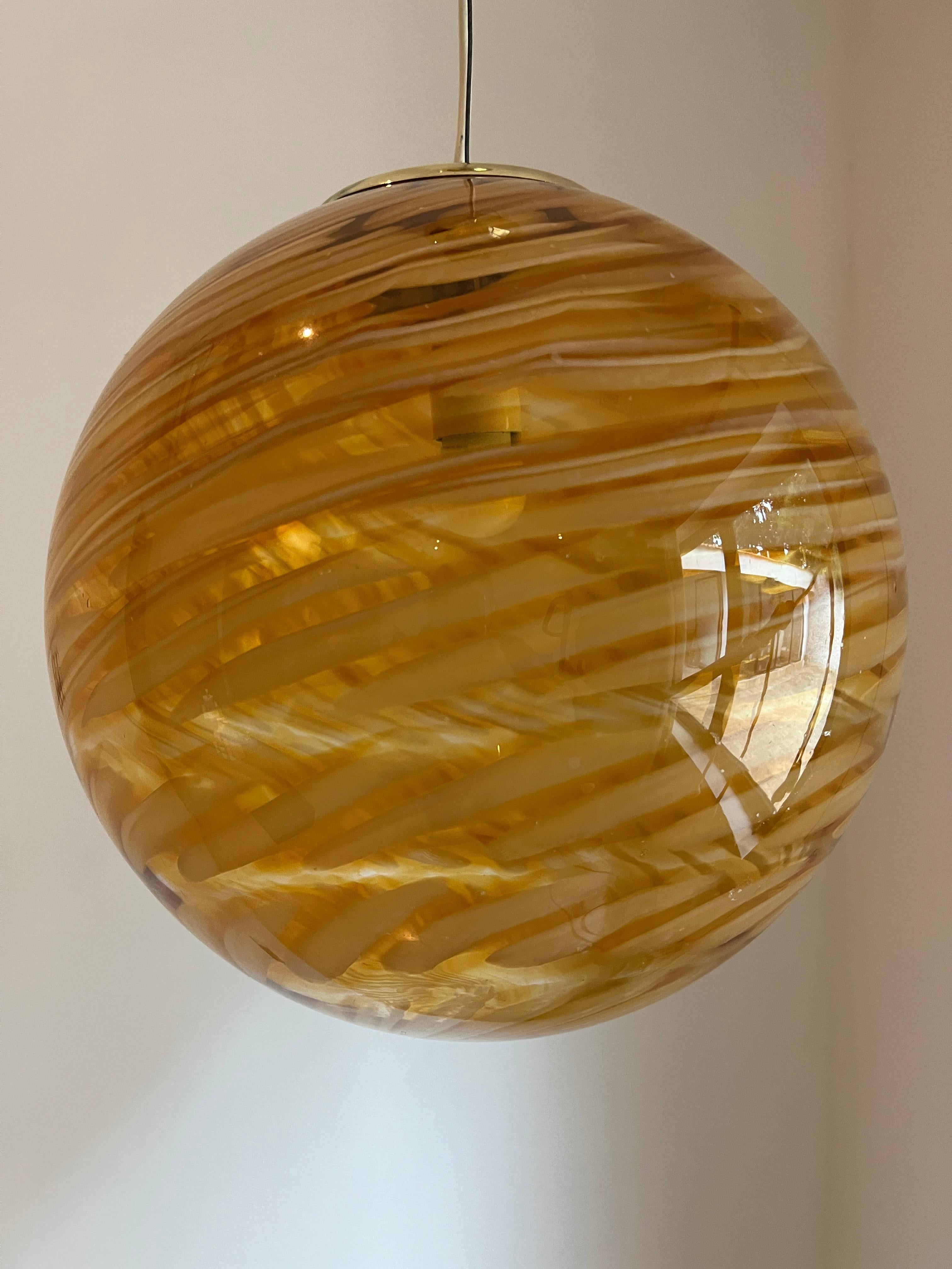 Murano Glass Sphere chandelier Attr to Venini, ca. 1970 For Sale 1