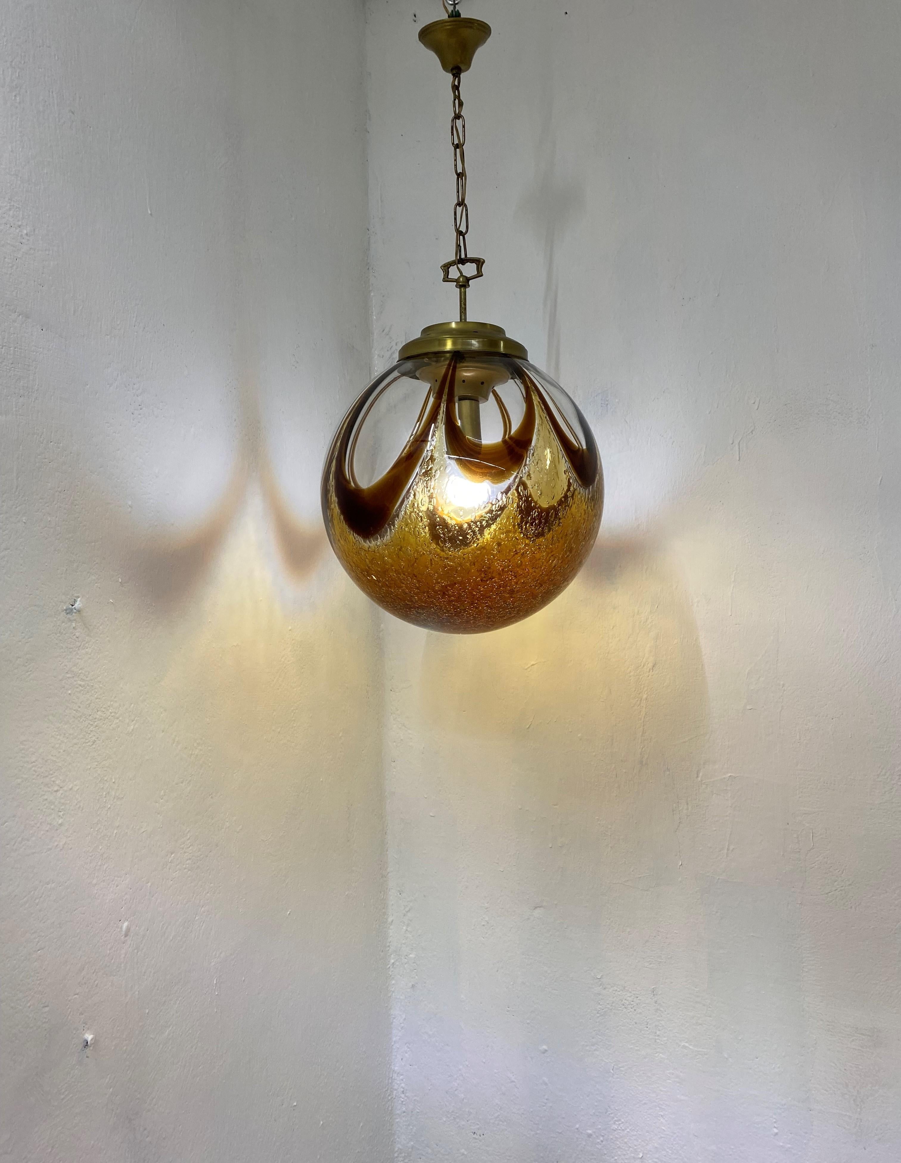 Murano Glass Sphere Chandelier in the Style of Mazzega, circa 1970 For Sale 2