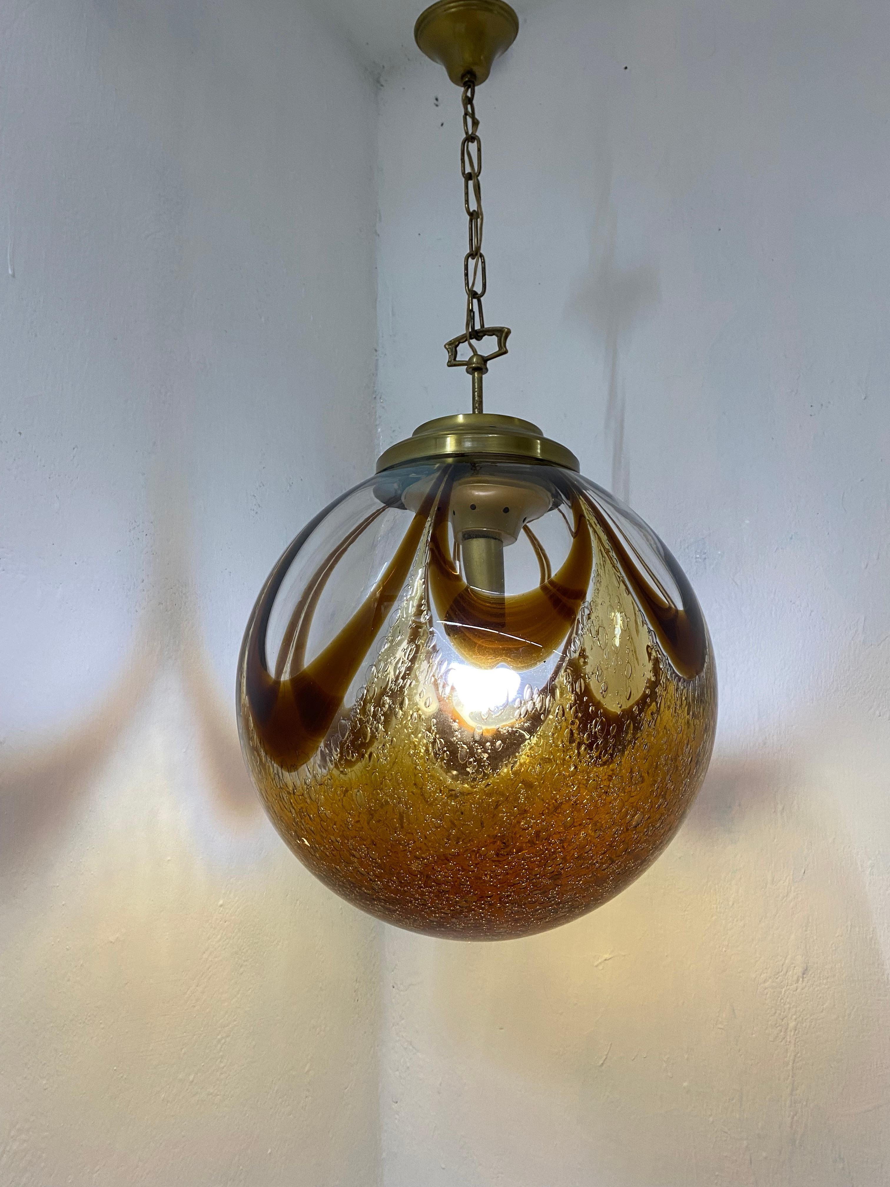 Murano Glass Sphere Chandelier in the Style of Mazzega, circa 1970 For Sale 3